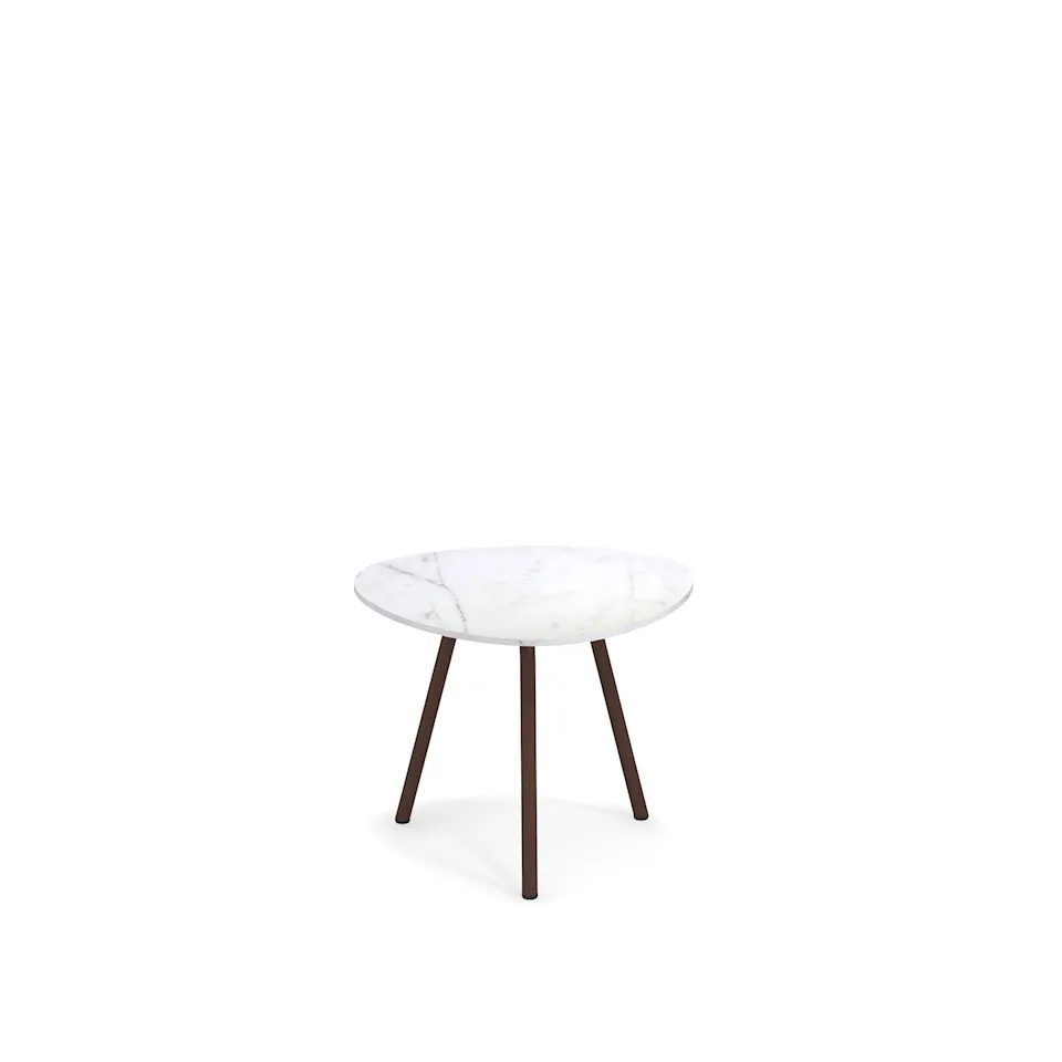 Terramare Small Coffee Table, Frame: Corten, Top: Porcelain Stoneware, Statuario White