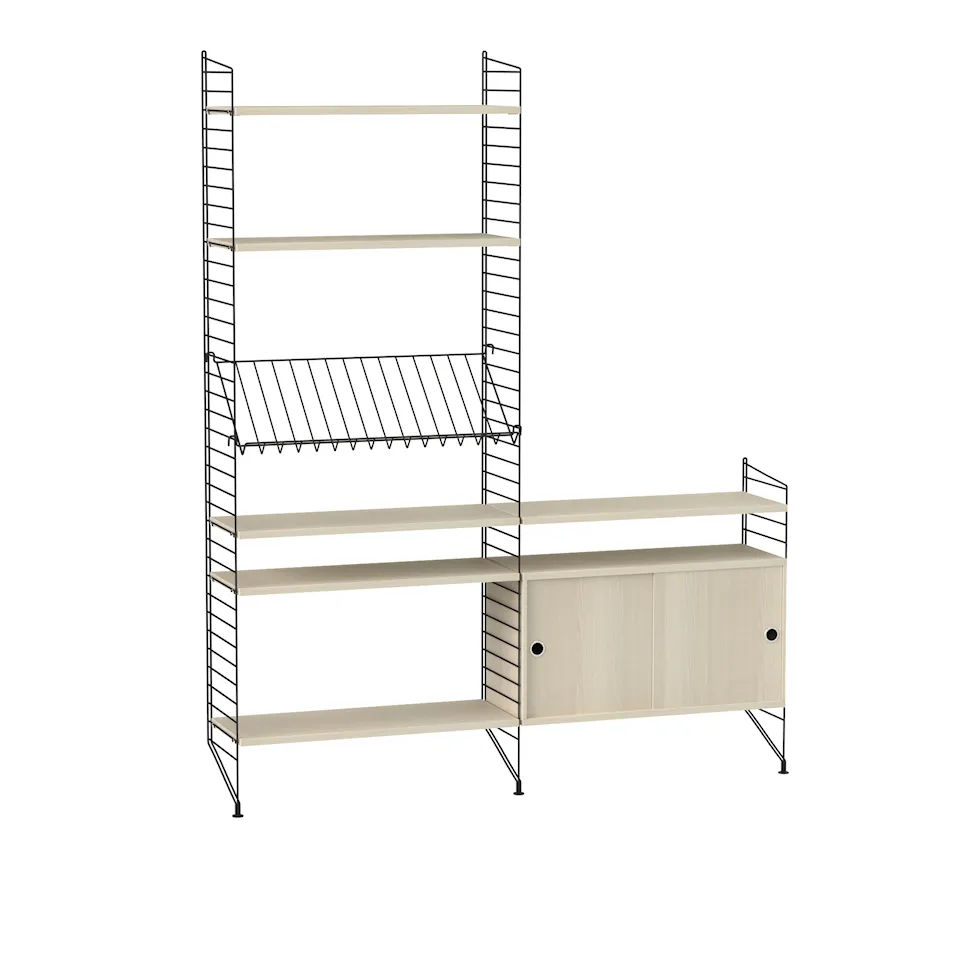 Stue hyllesystem K ask/svart