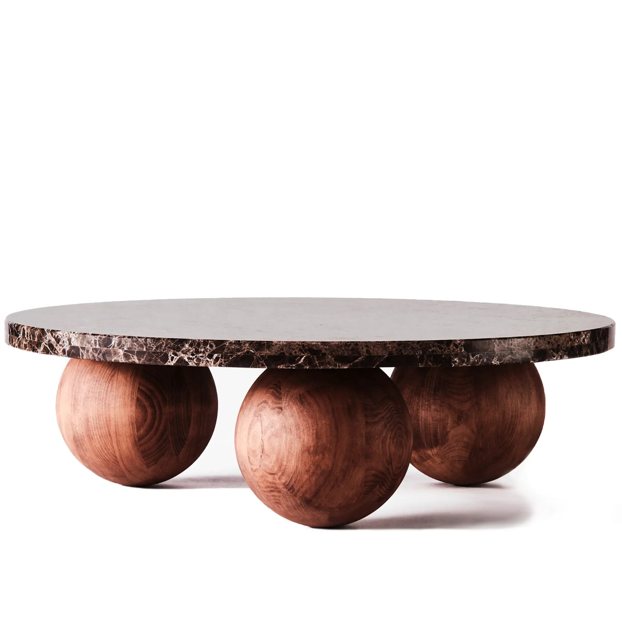 Sphere Sofa Table Round Dark Emperador - 1