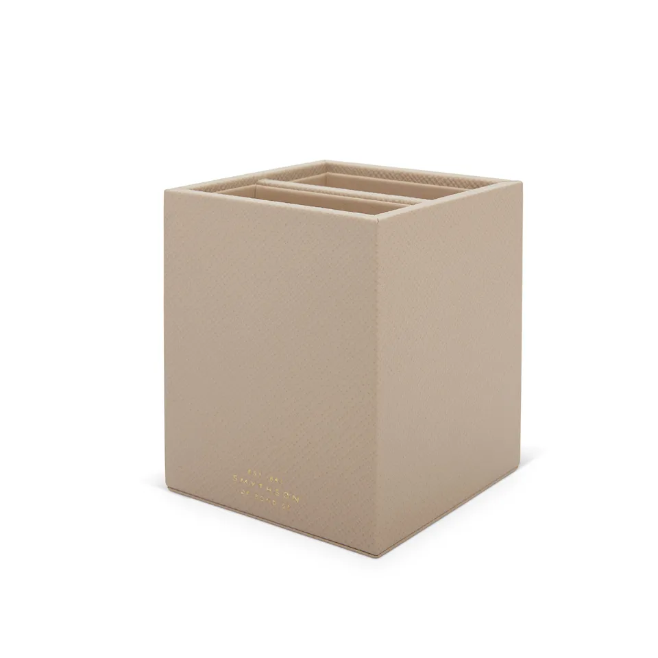 Panama Pen Pot with Divider - Sandstone, Sandstone