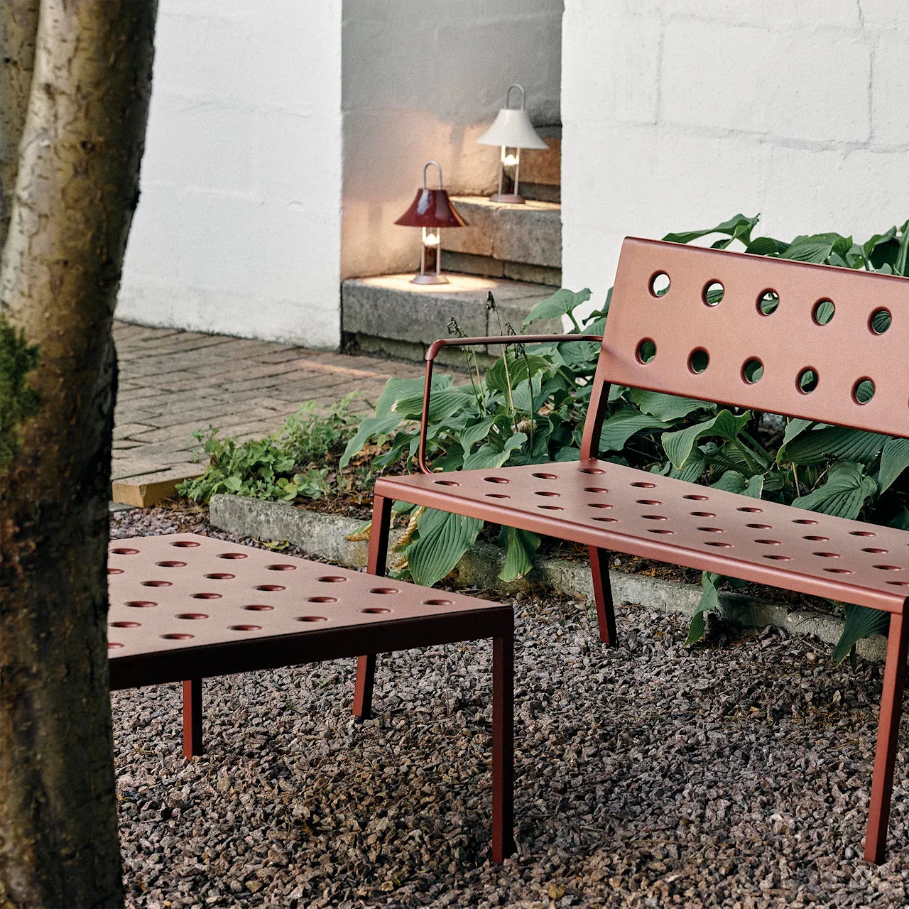 Balcony Low Table 75x76 cm / Iron Red