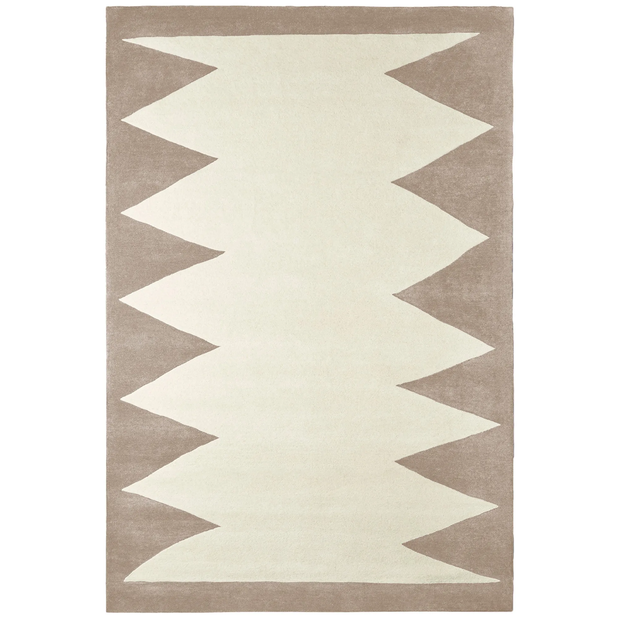 Zig Zag White Beige ullteppe - 1