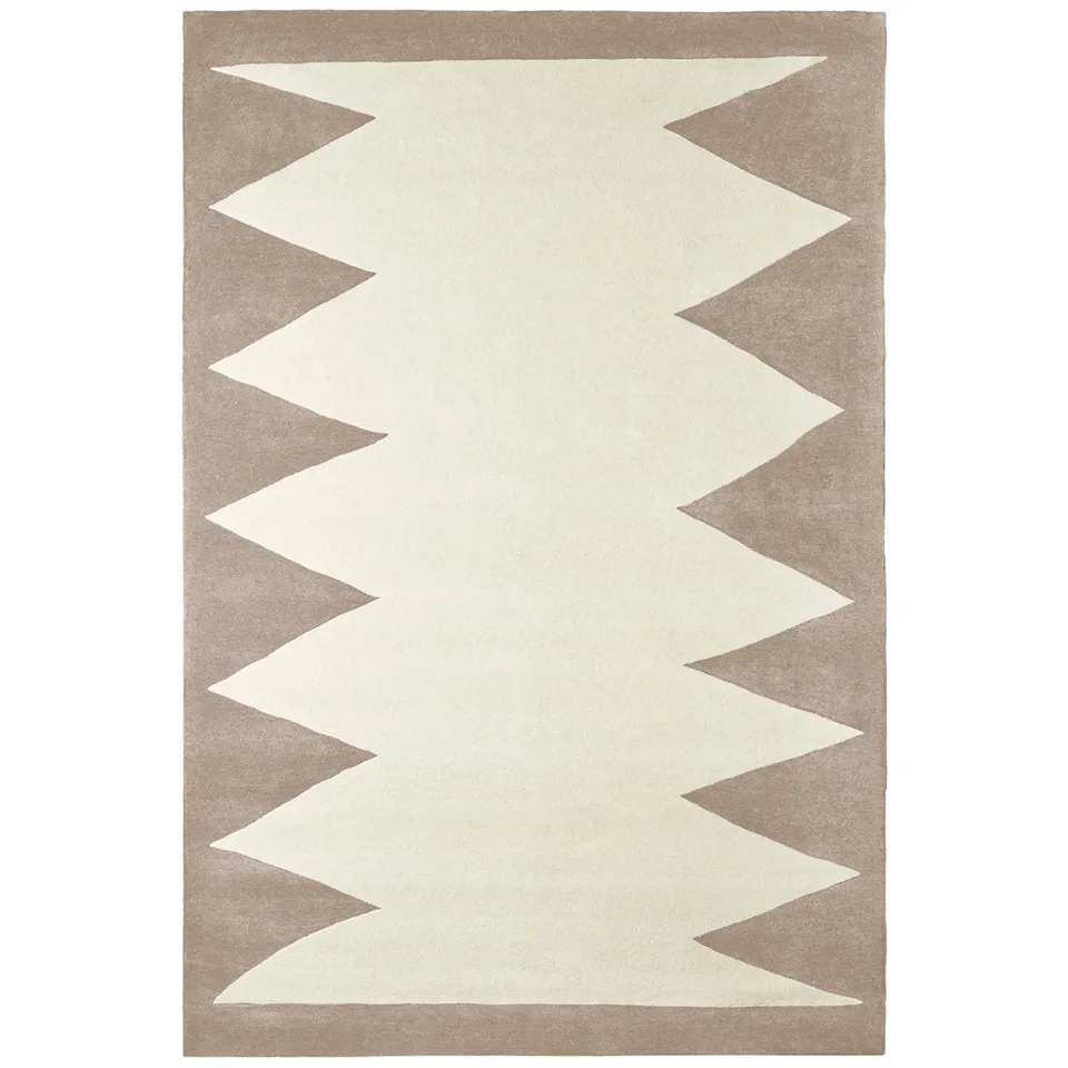 Zig Zag White Beige ullteppe