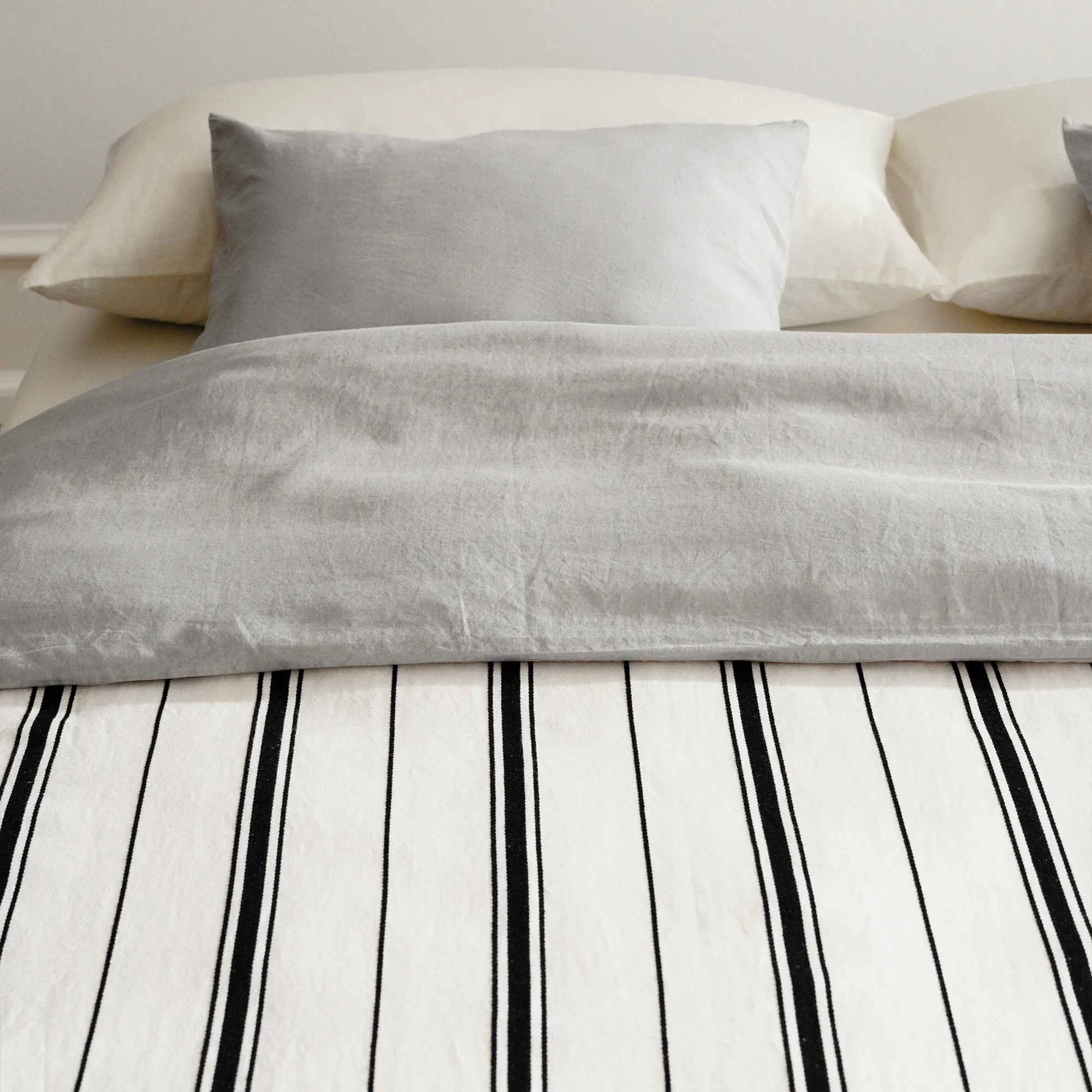 Linen Blend Crisp White putetrekk 2-pakning - 3