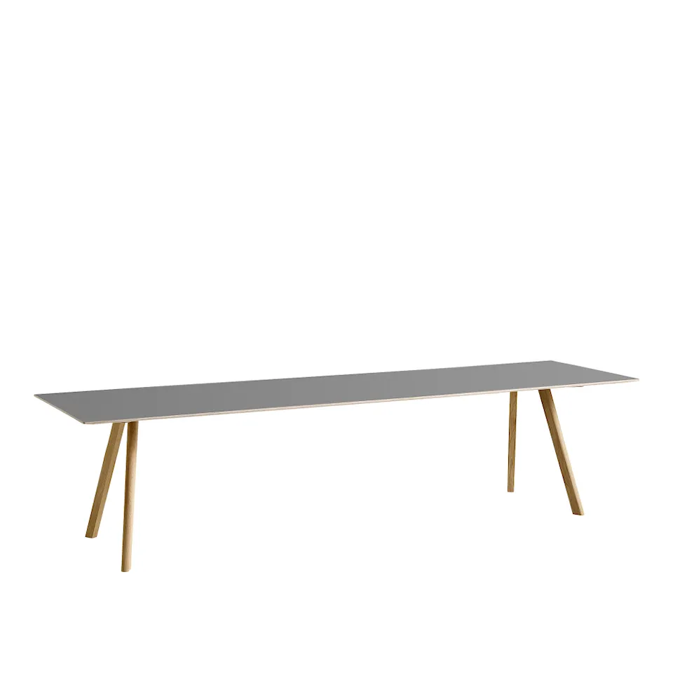 CPH30 2.0 Table Lacquered Oak Frame L300 X W90 X H74  Grey Linoleum Tabletop Lacquered Edge