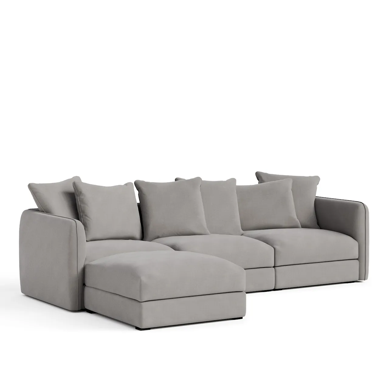 Pavarotti 3-Seater with Ottoman - Shadow Kaki