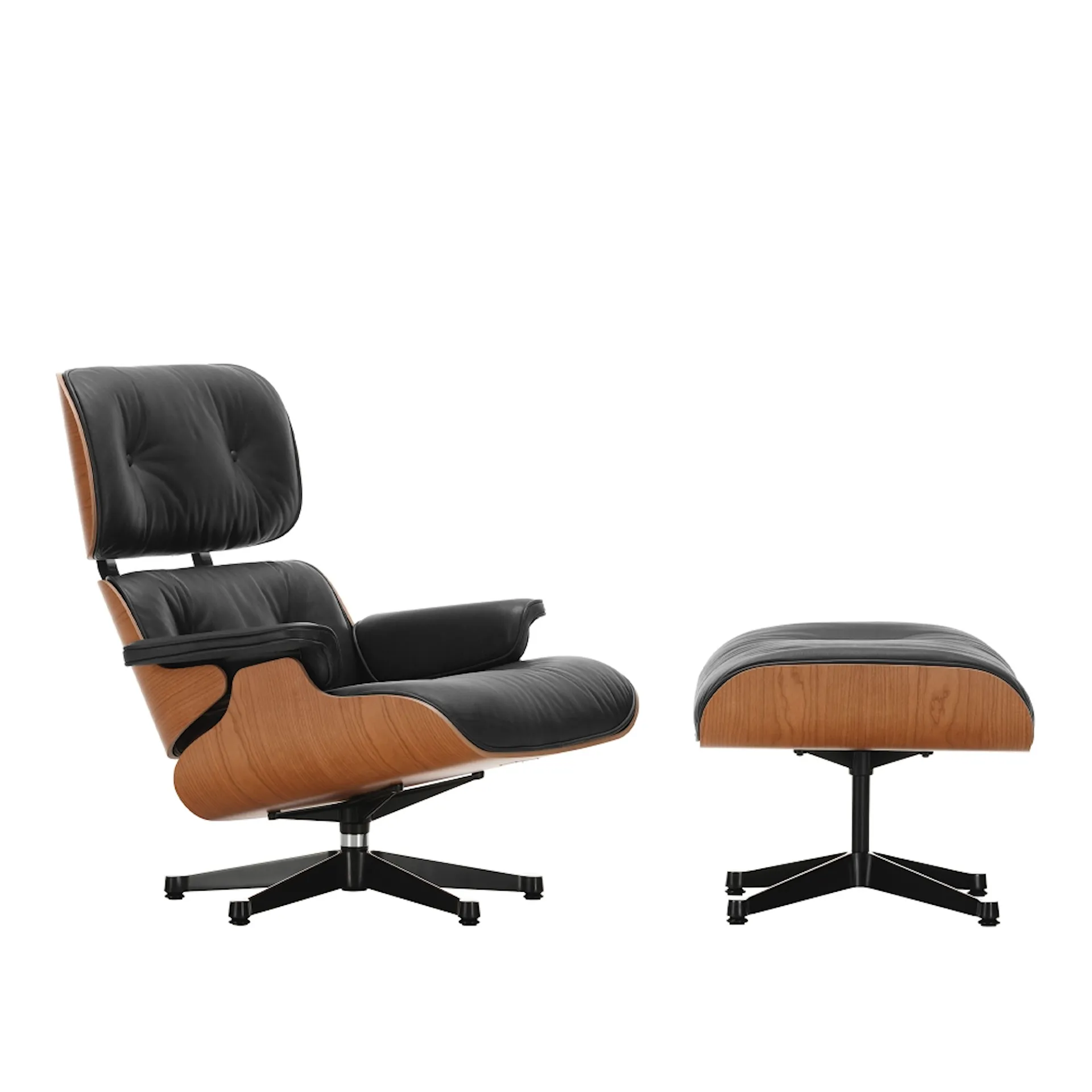 Eames Lounge Chair & Ottoman kirsebærpolert/svart base - Vitra - Charles & Ray Eames - NO GA