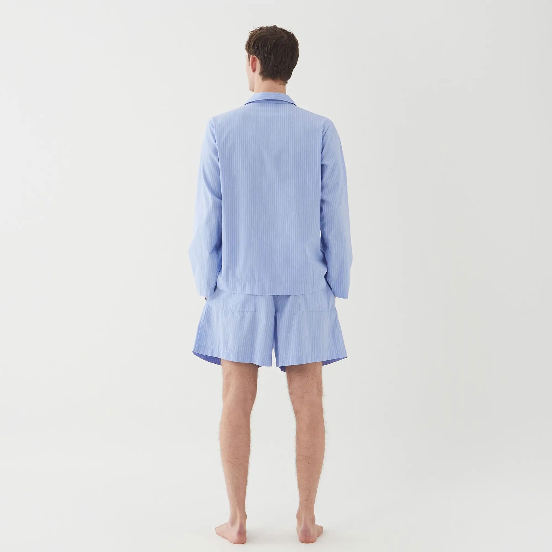 Poplin Pyjamas Shorts Blue Pin Stripes - TEKLA - NO GA