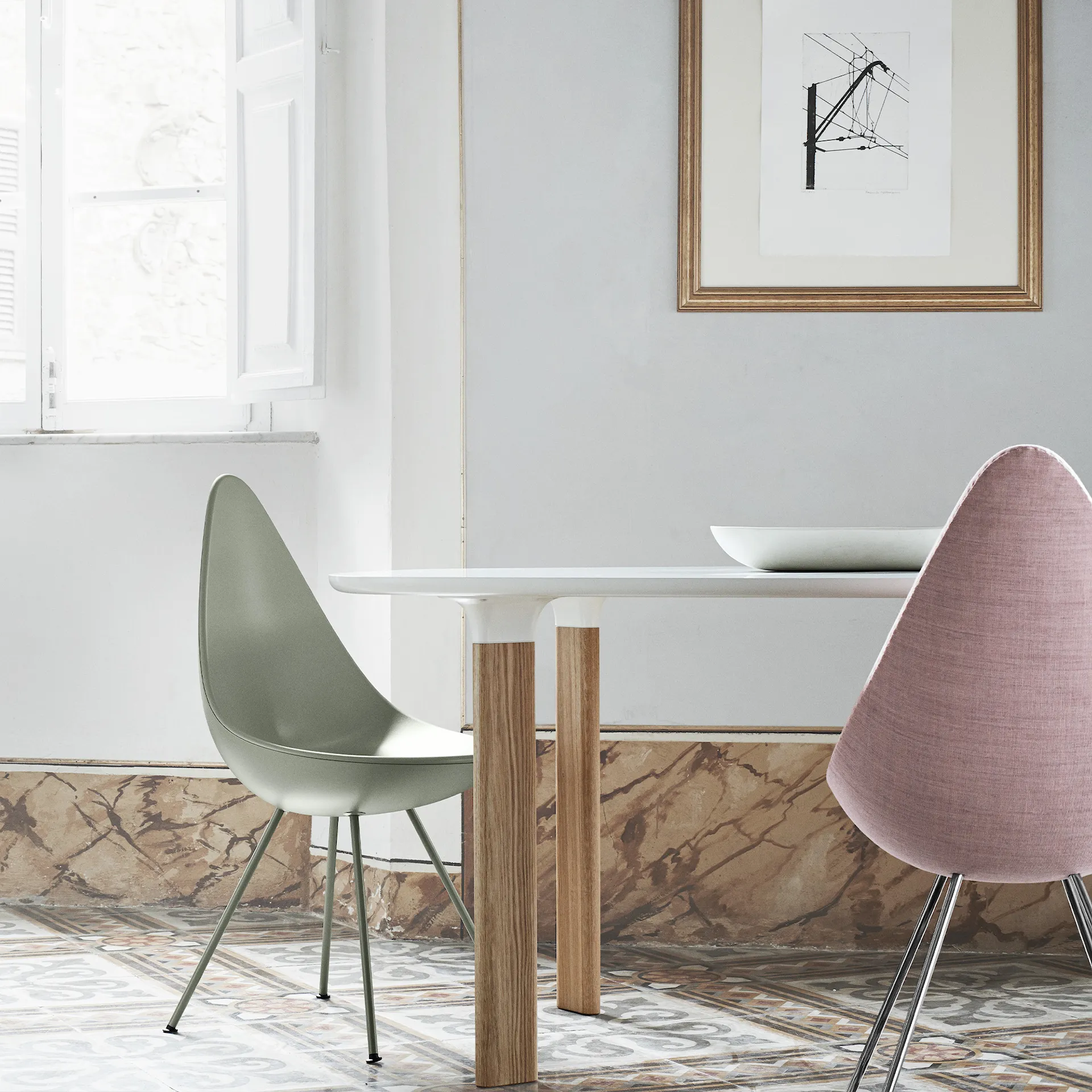 3110 Droppen stol fulltrukket - Fritz Hansen - Arne Jacobsen - NO GA