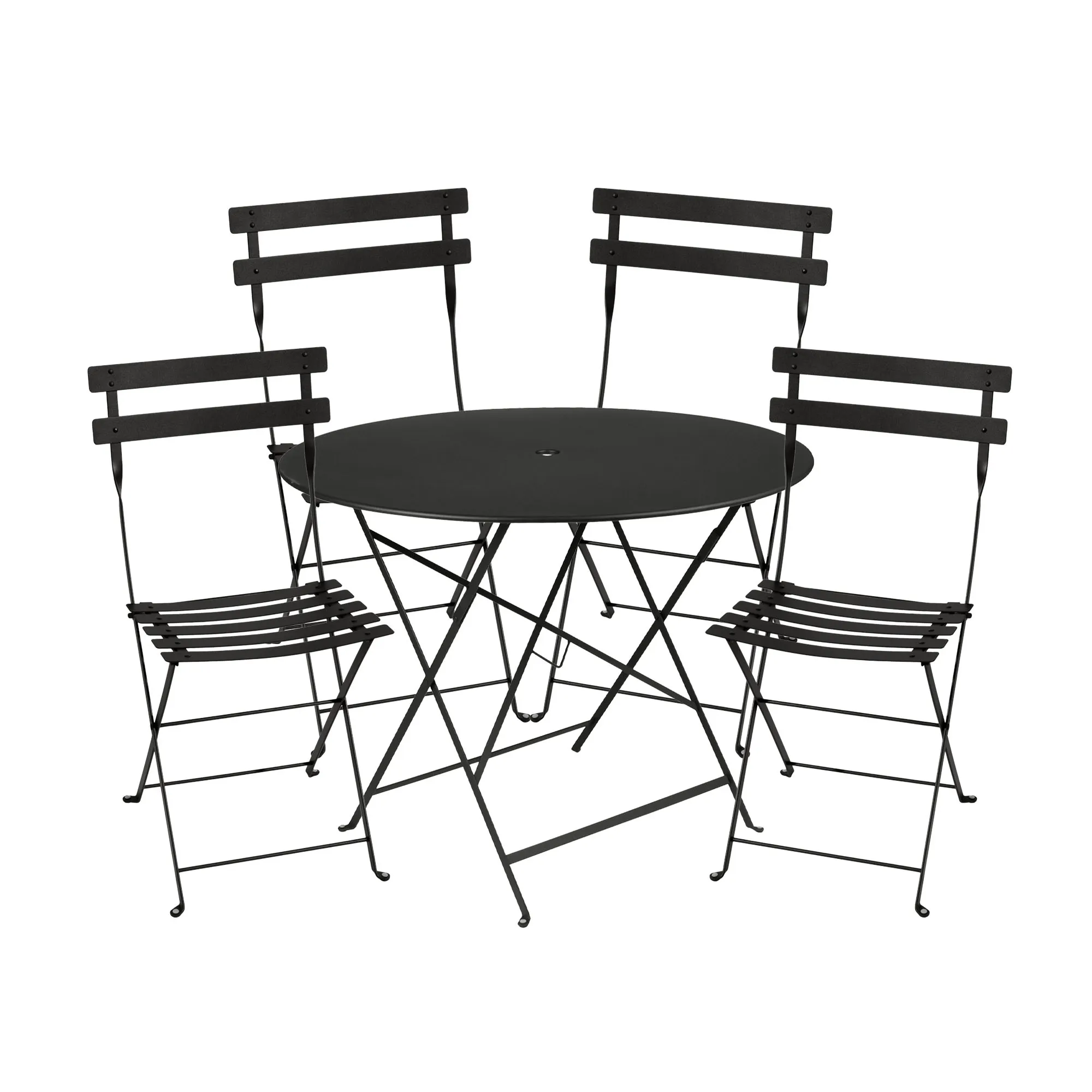 Bistro spisegruppe Ø 96 cm og 4 metallstoler - 1