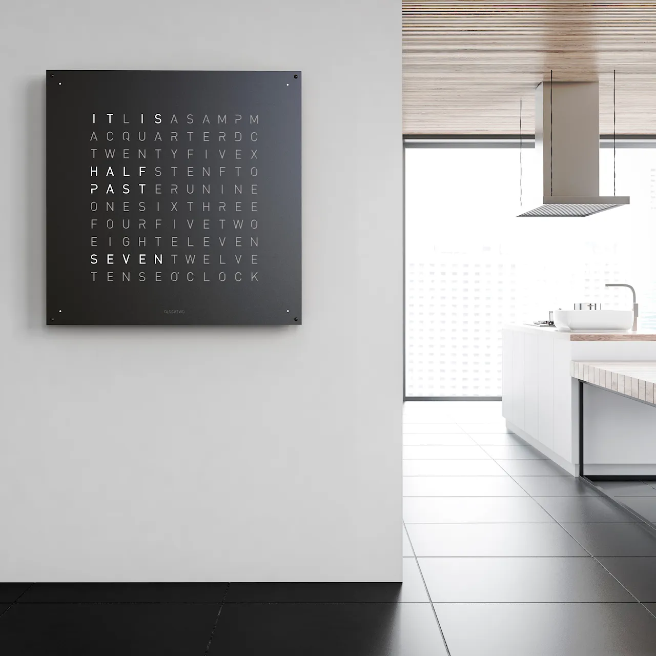 Qlocktwo Earth 90 Creator's Edition – Black Pepper