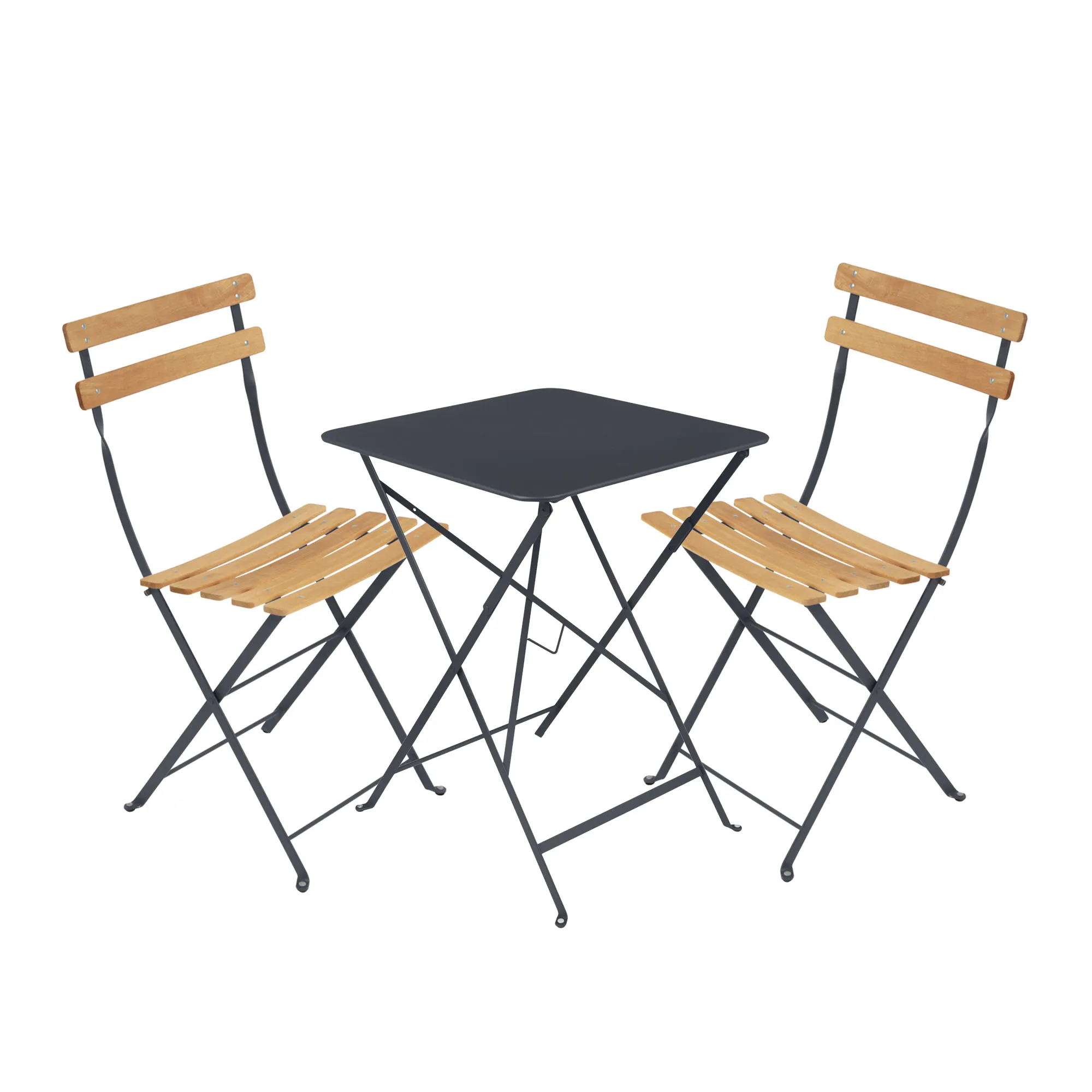 Bistro spisegruppe bord 57cm & 2 tre stoler - 1