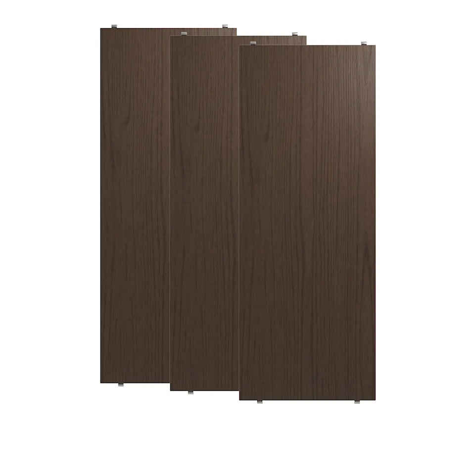 Hyller 78 x 30 cm 3-pakning mørk eik
