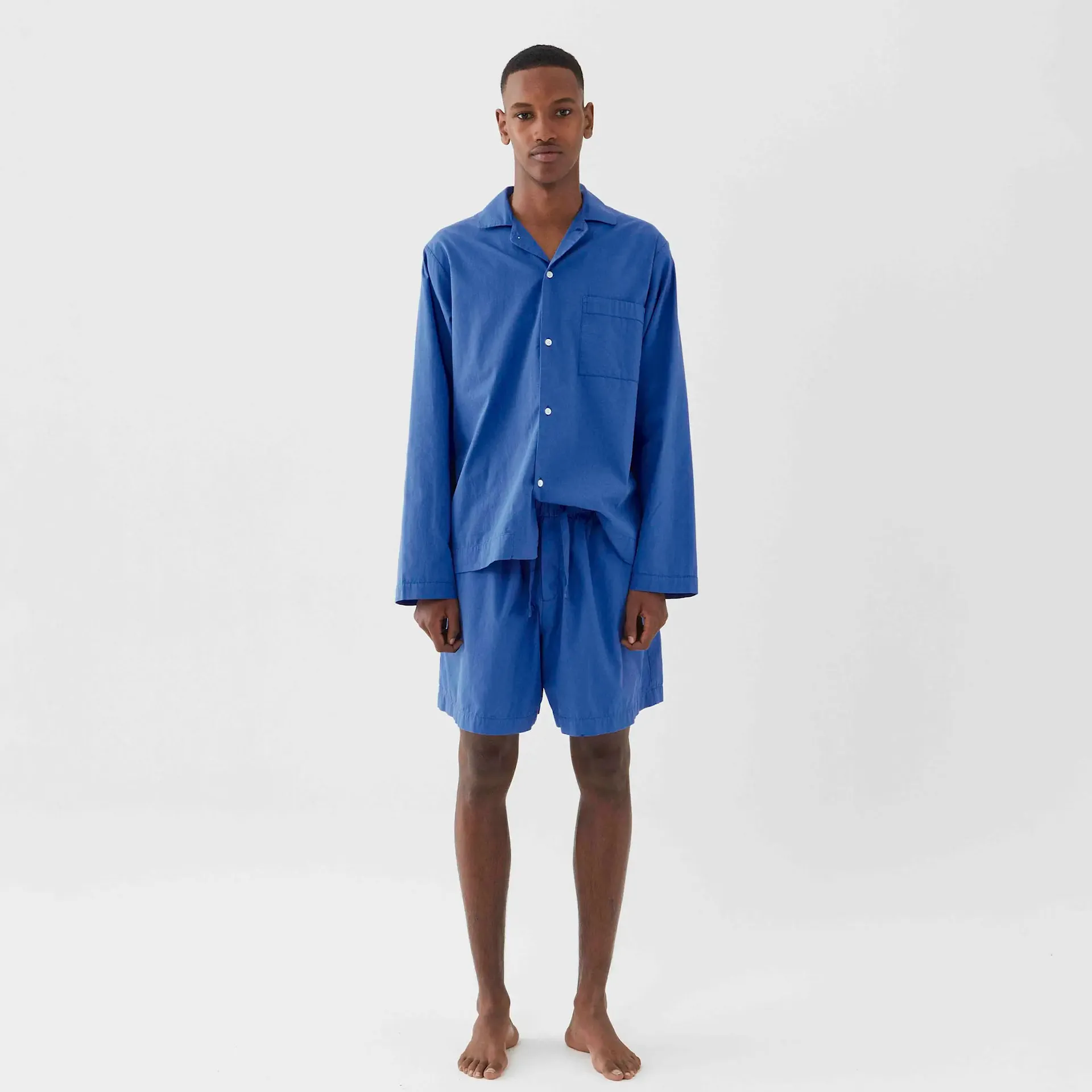 Poplin Pyjamas Shorts Royal Blue - TEKLA - NO GA