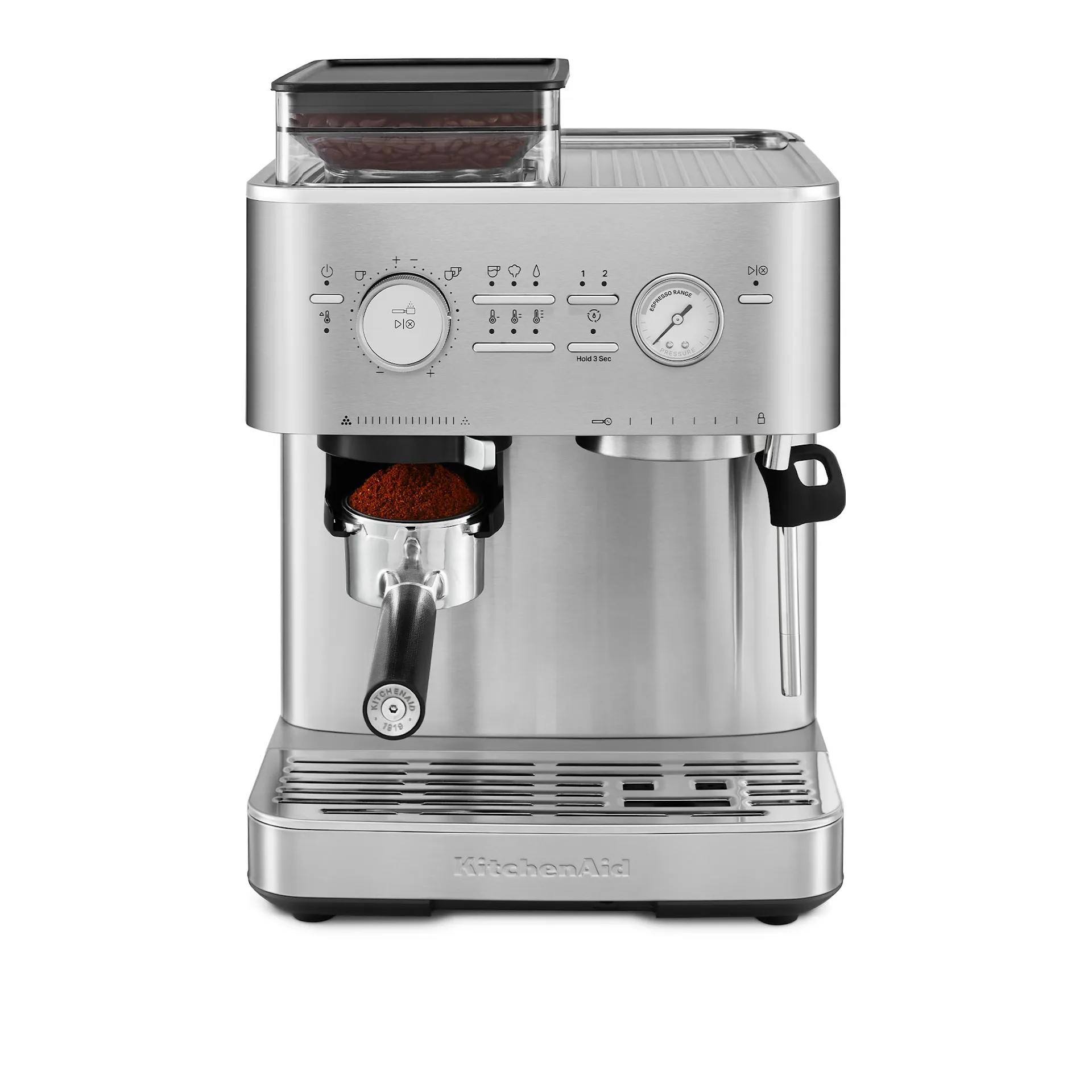 Halvautomatisk espressomaskin med kvern i rustfritt stål 5KES6551ESX - KitchenAid - NO GA