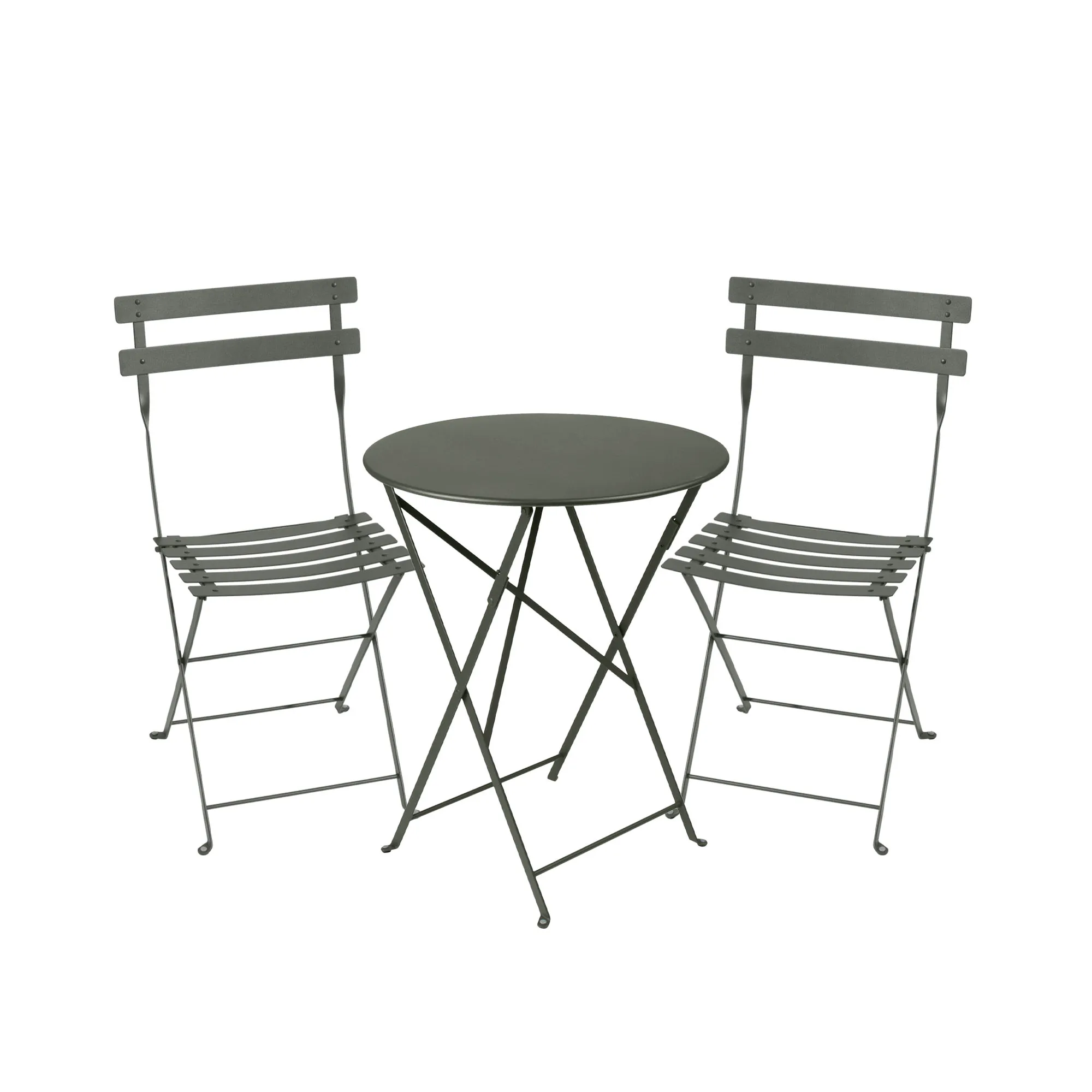 Bistro spisegruppe Ø60cm & 2 metall stoler - 1