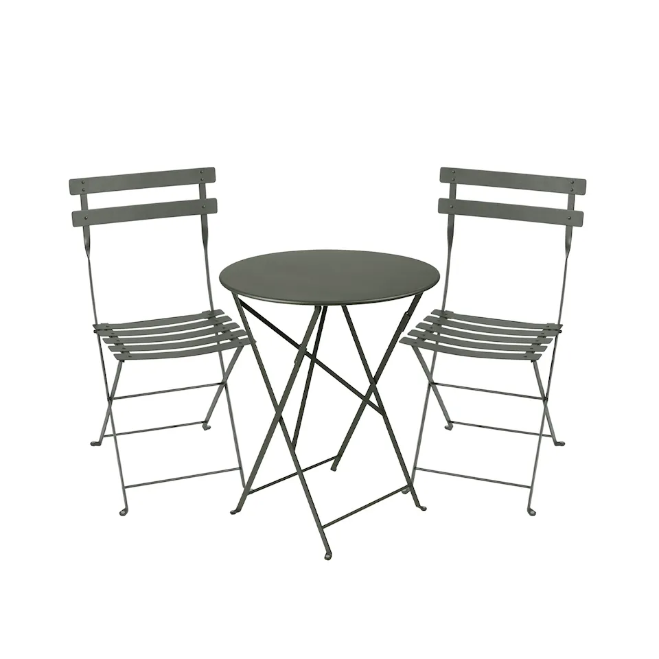 Bistro spisegruppe Ø60cm & 2 metall stoler
