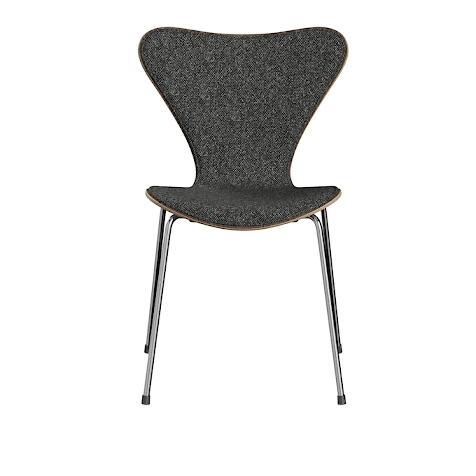 Series 7 stol 3107 valnøttfiner stålram krom - Fritz Hansen - Arne Jacobsen - NO GA