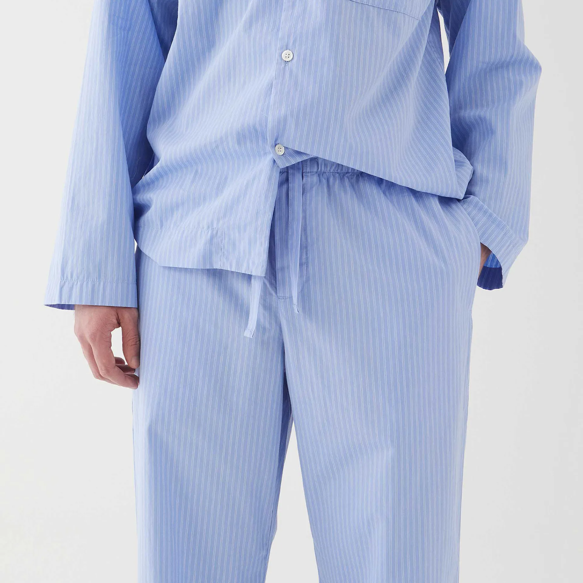 Poplin Pyjamas Pants Blue Pin Stripes - TEKLA - NO GA