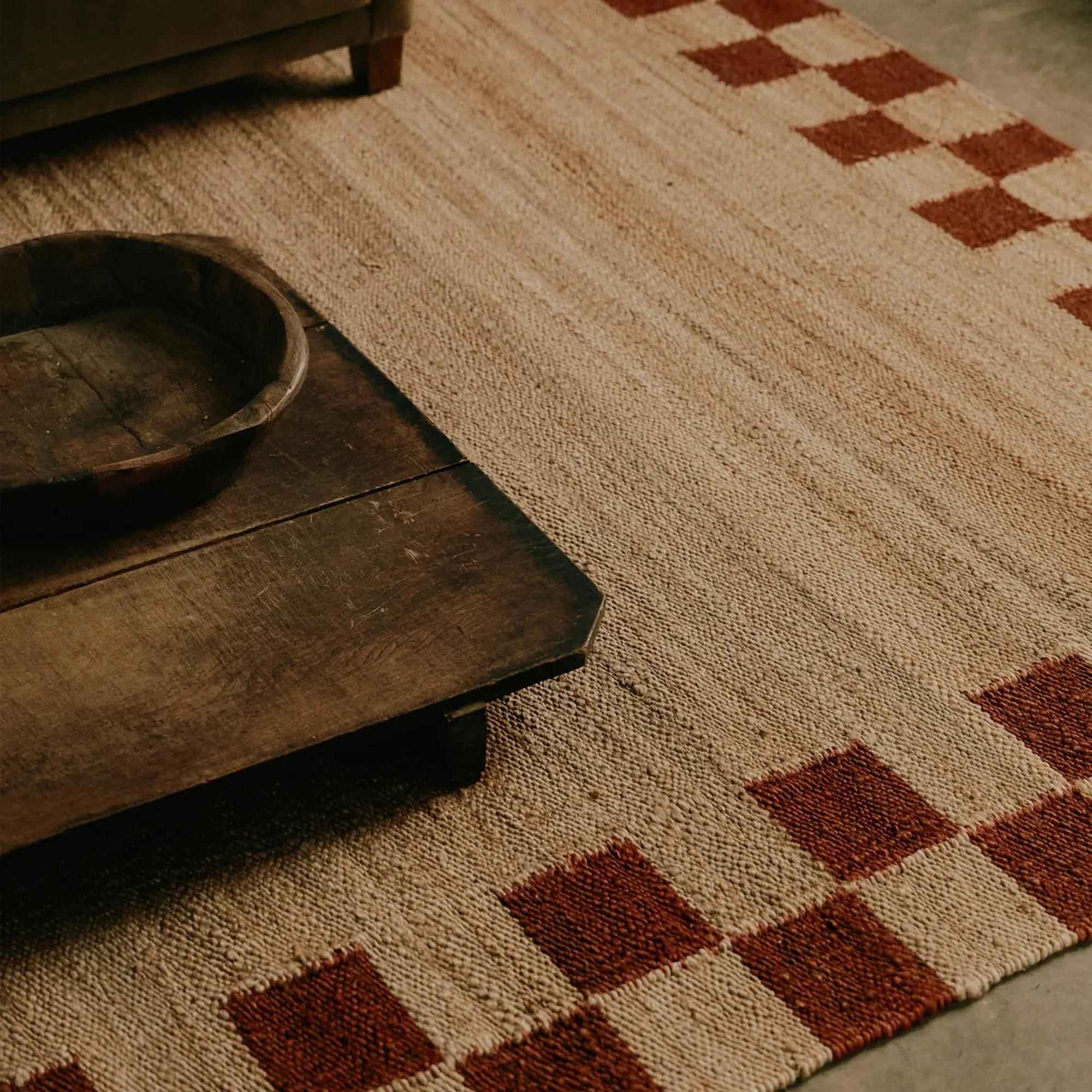 Jute Border Red teppe