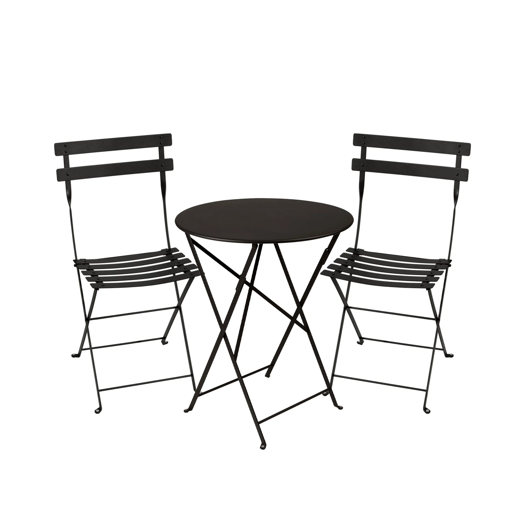 Bistro spisegruppe Ø60cm & 2 metall stoler - 1
