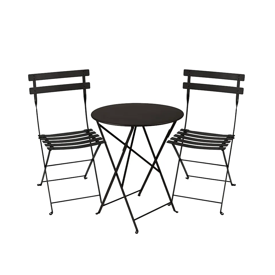 Bistro spisegruppe Ø60cm & 2 metall stoler