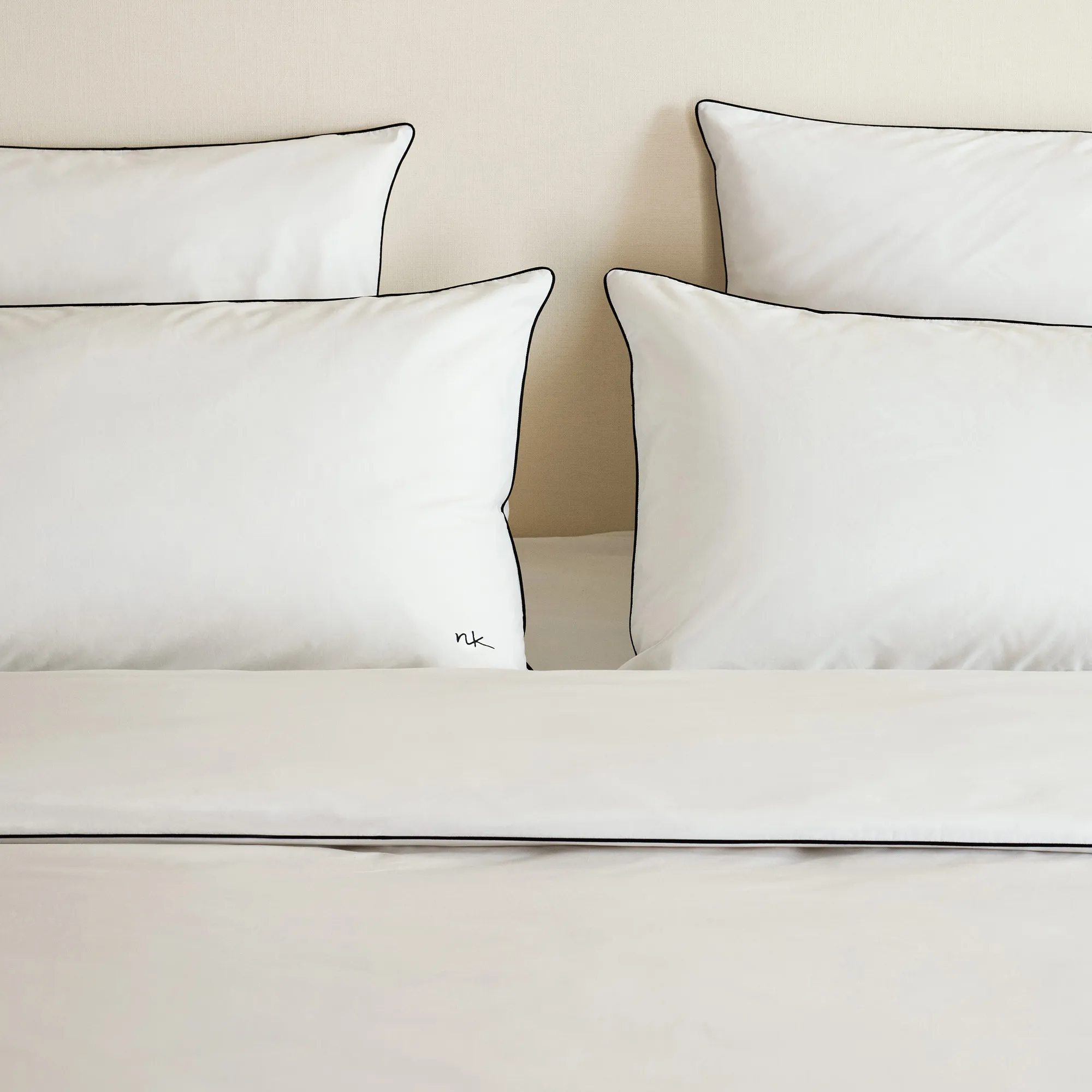 Percale Crisp White/Black sengesett - 3