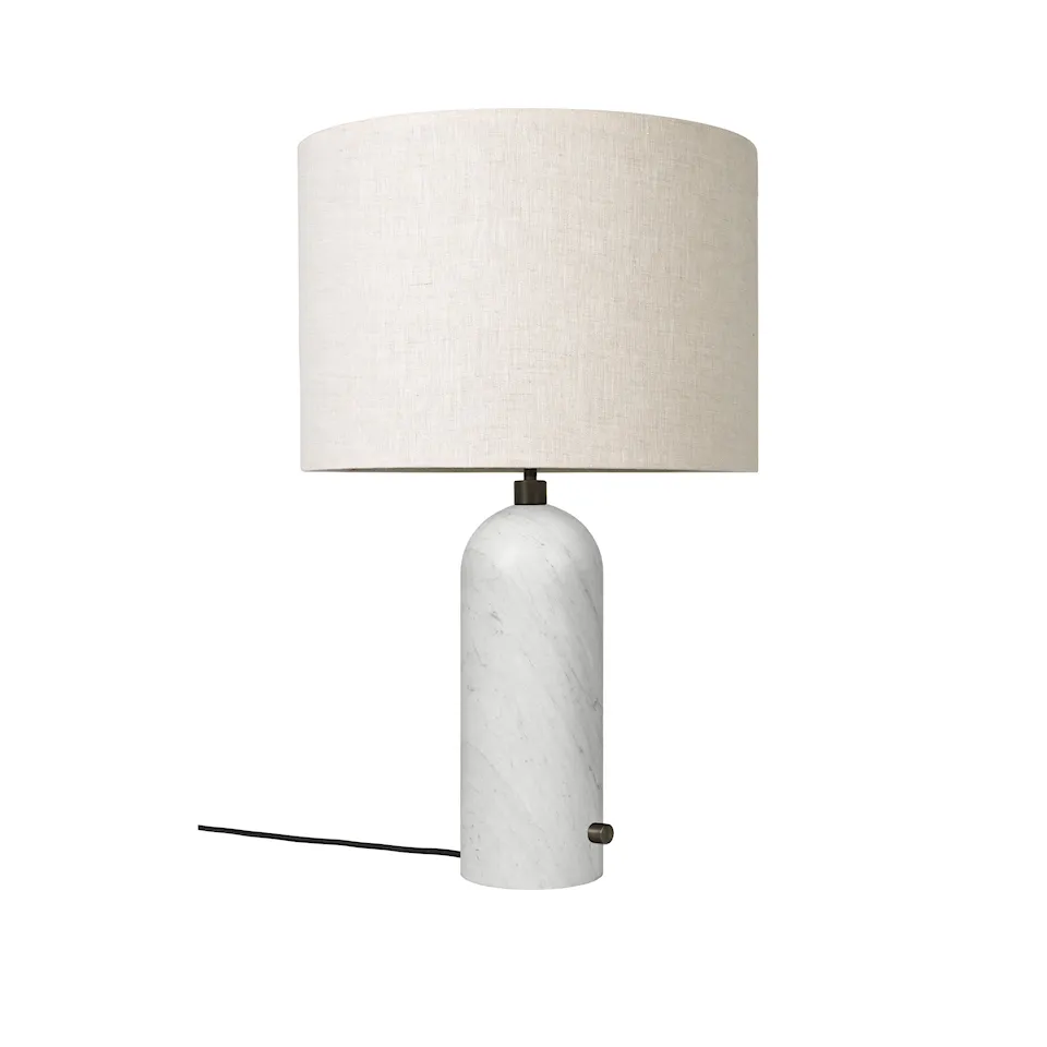 Gravity bordlampe stor hvit marmor