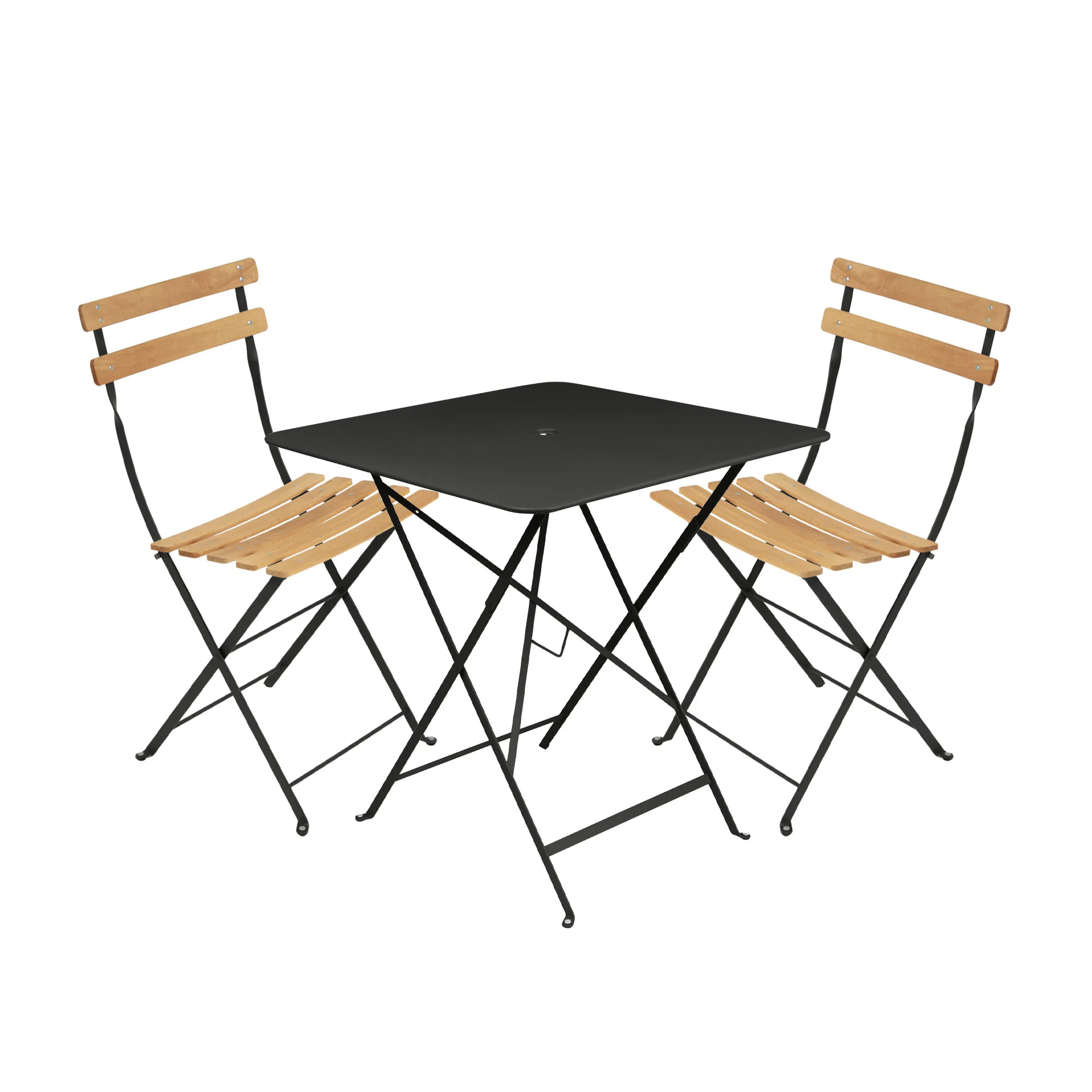 Bistro spisegruppe bord 71cm & 2 tre stoler - 1