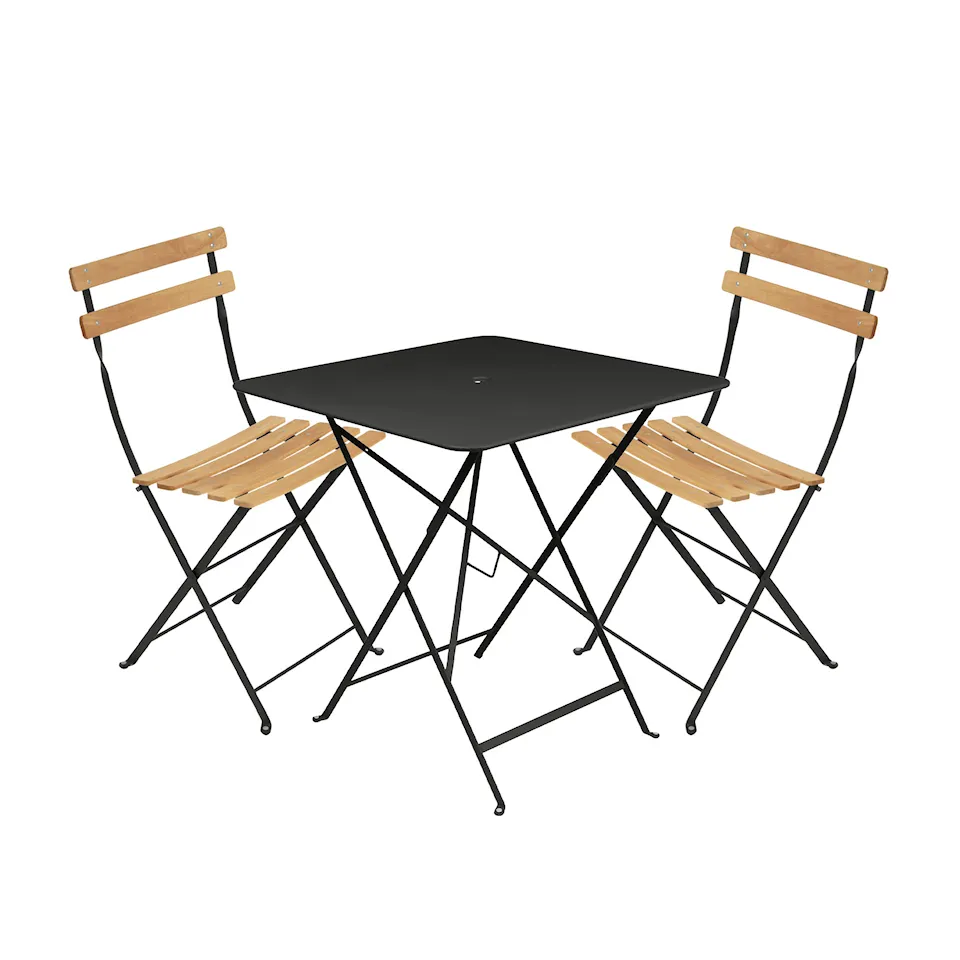 Bistro spisegruppe bord 71cm & 2 tre stoler