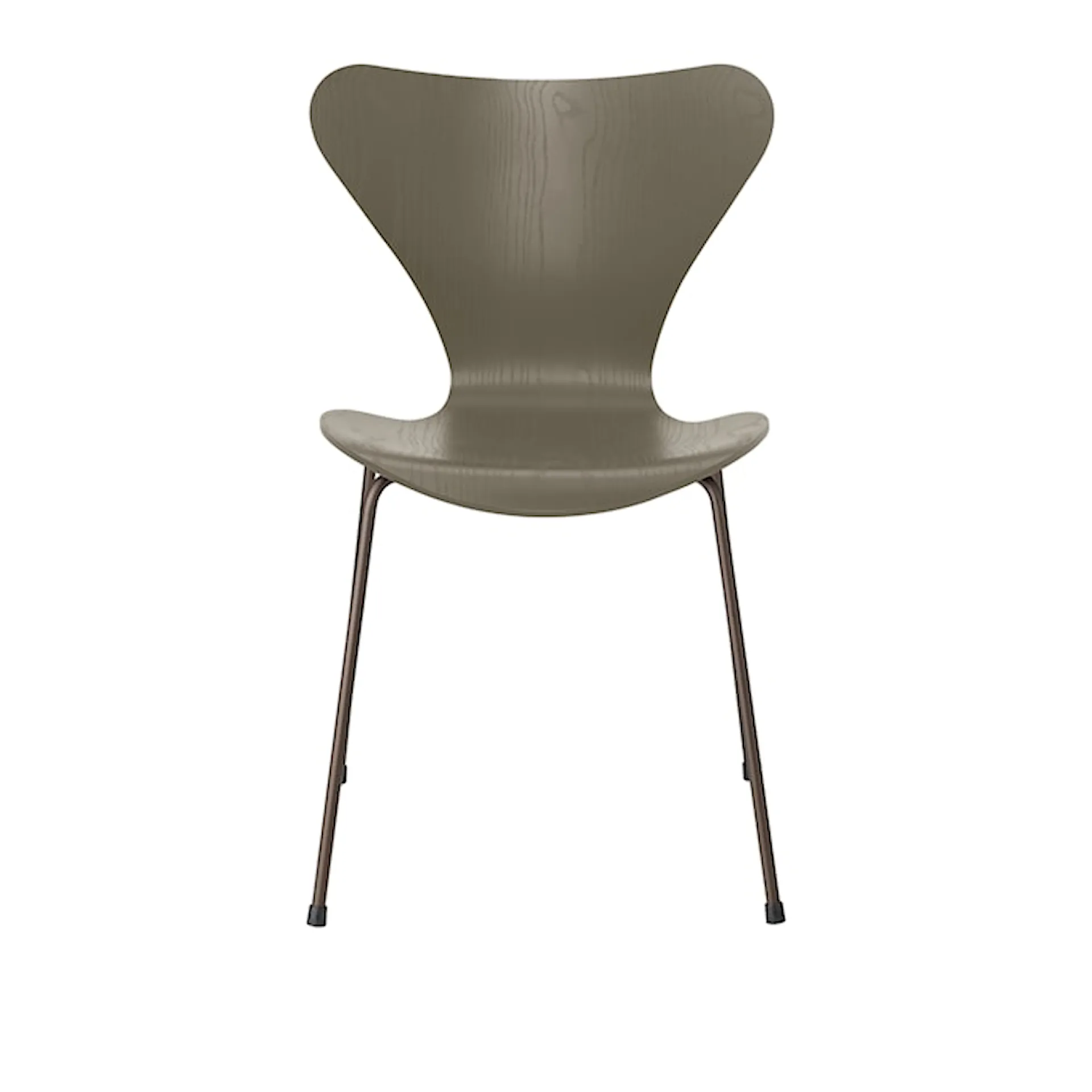 Series 7 stol 3107 farget askfiner stålram brun bronse - Fritz Hansen - Arne Jacobsen - NO GA