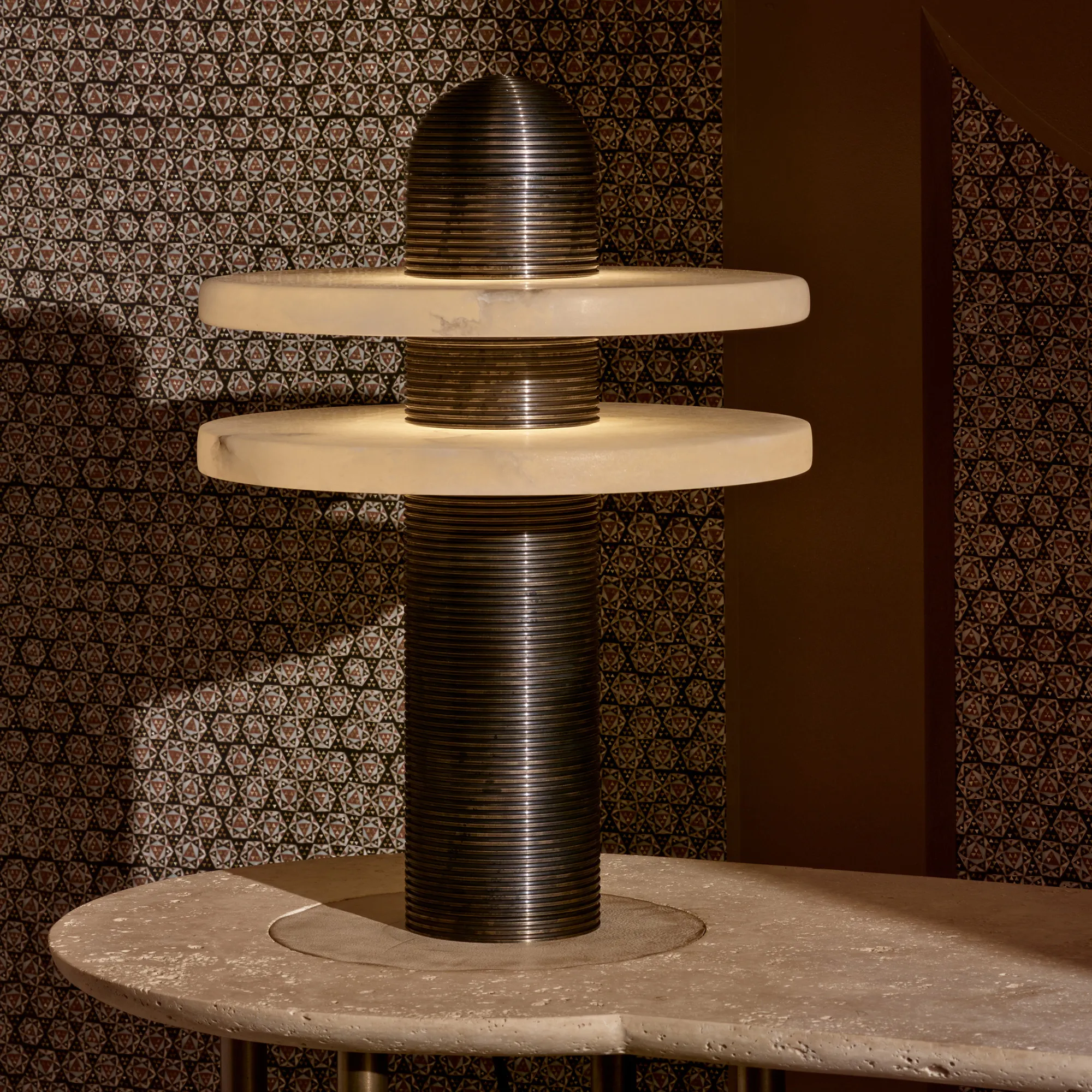 Median : Table Lamp - Aged Brass - 2