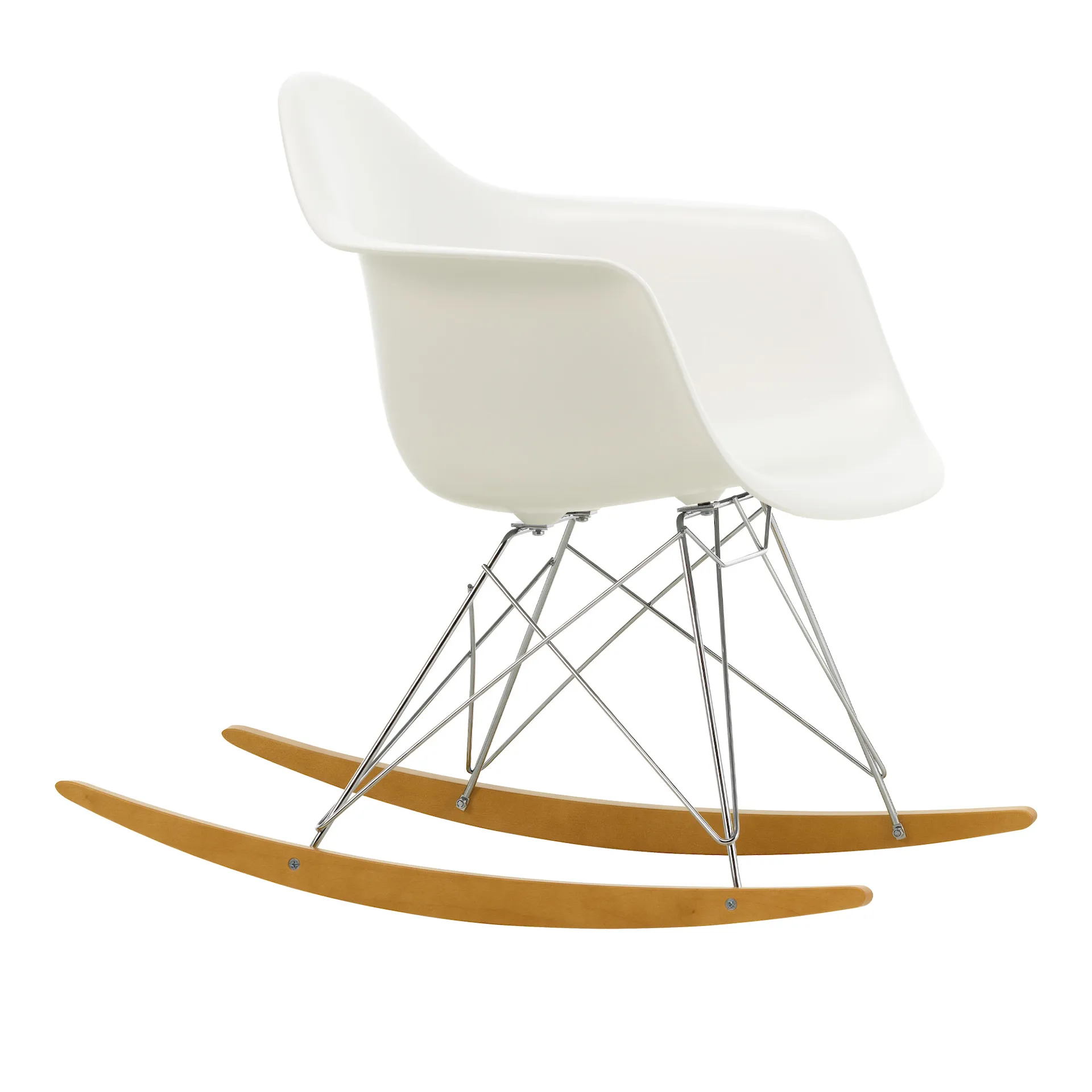 Eames RE Plastic Armchair RAR gyngestol Chrome/Golden Maple - Vitra - Charles & Ray Eames - NO GA