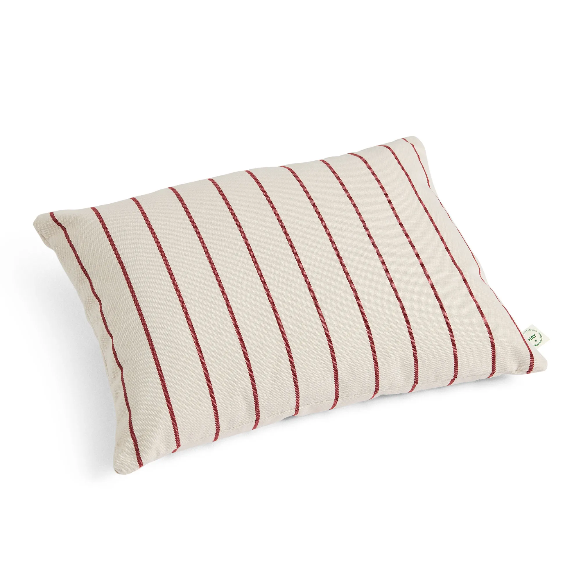 Outdoor Market Cushion 45 x 35 Beige with red stripe - 1