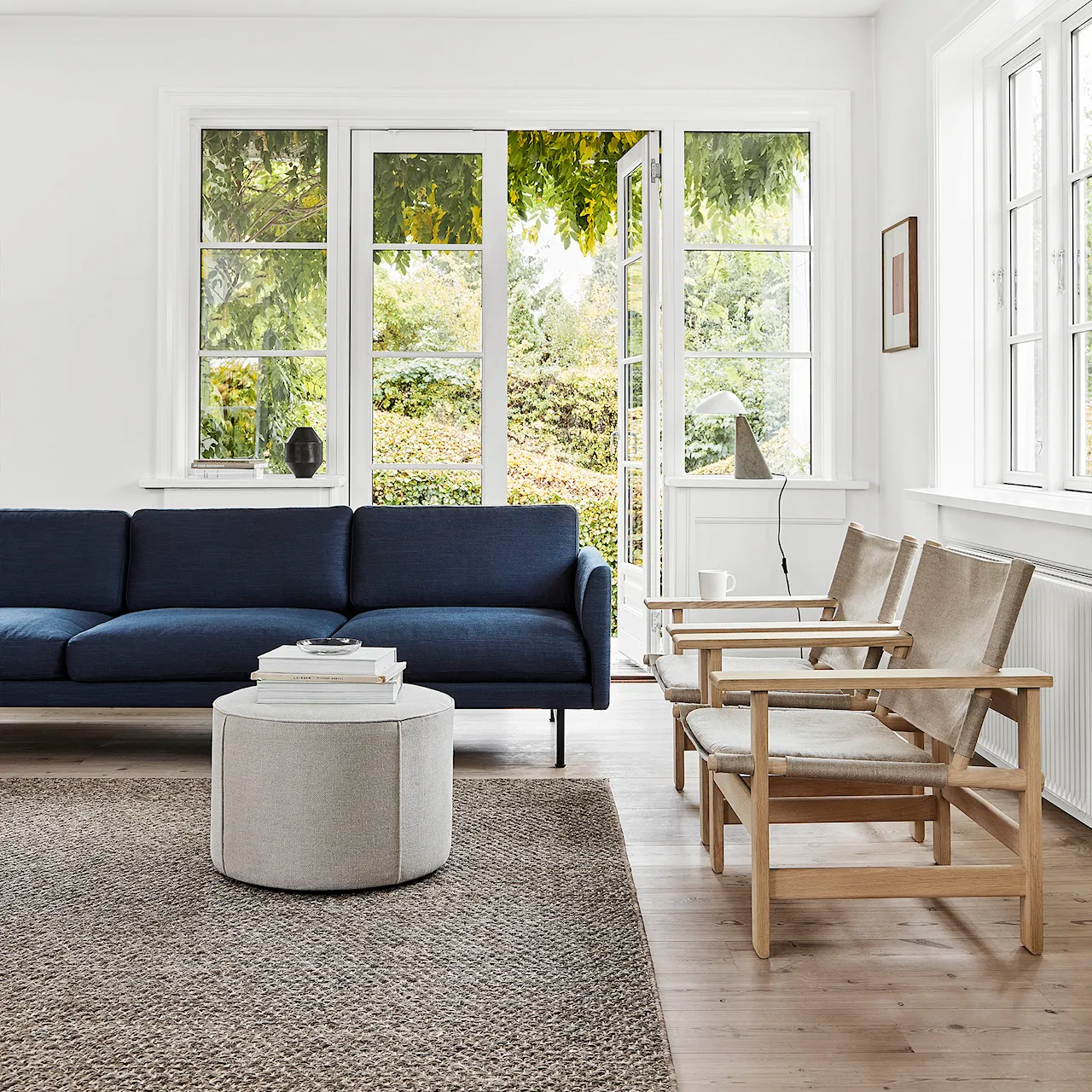 Calmo 3-seters sofa svart metall
