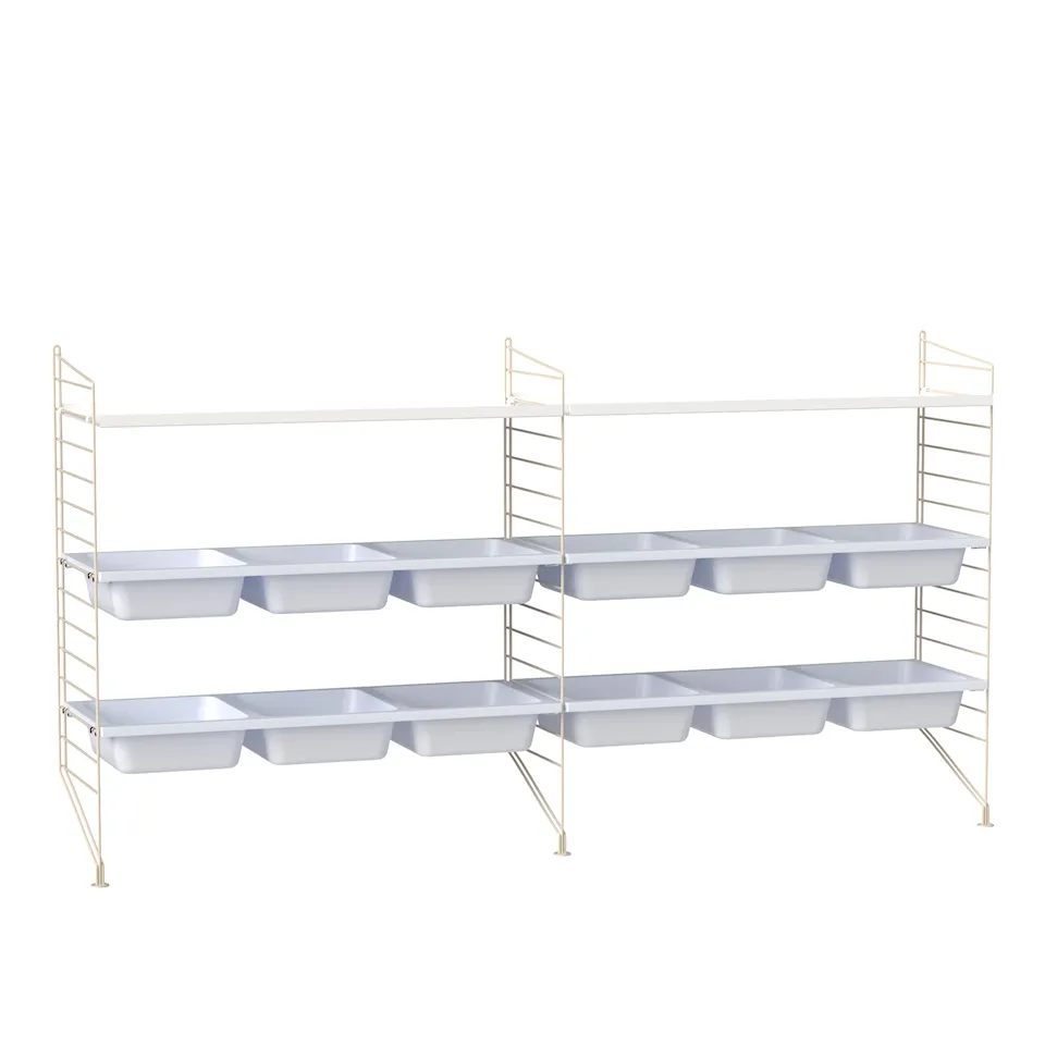 Barneroms hyllesystem F hvit/beige