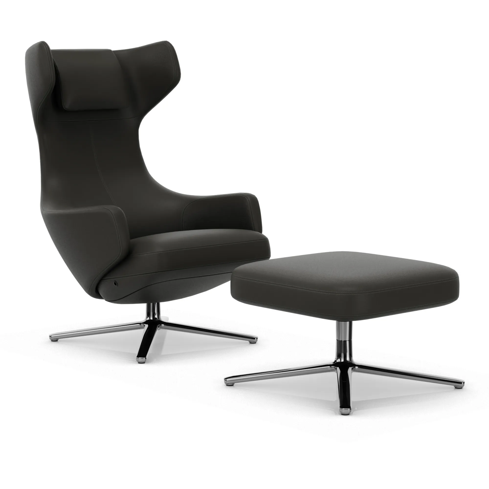 Grand Repos lenestol & Repos Ottoman fotskammel Polished - 1