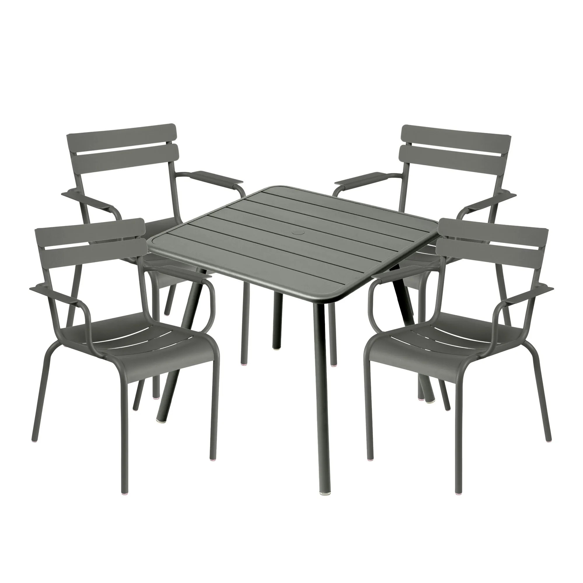 Luxembourg spisegruppe firbent bord & 4 karmstoler - 1