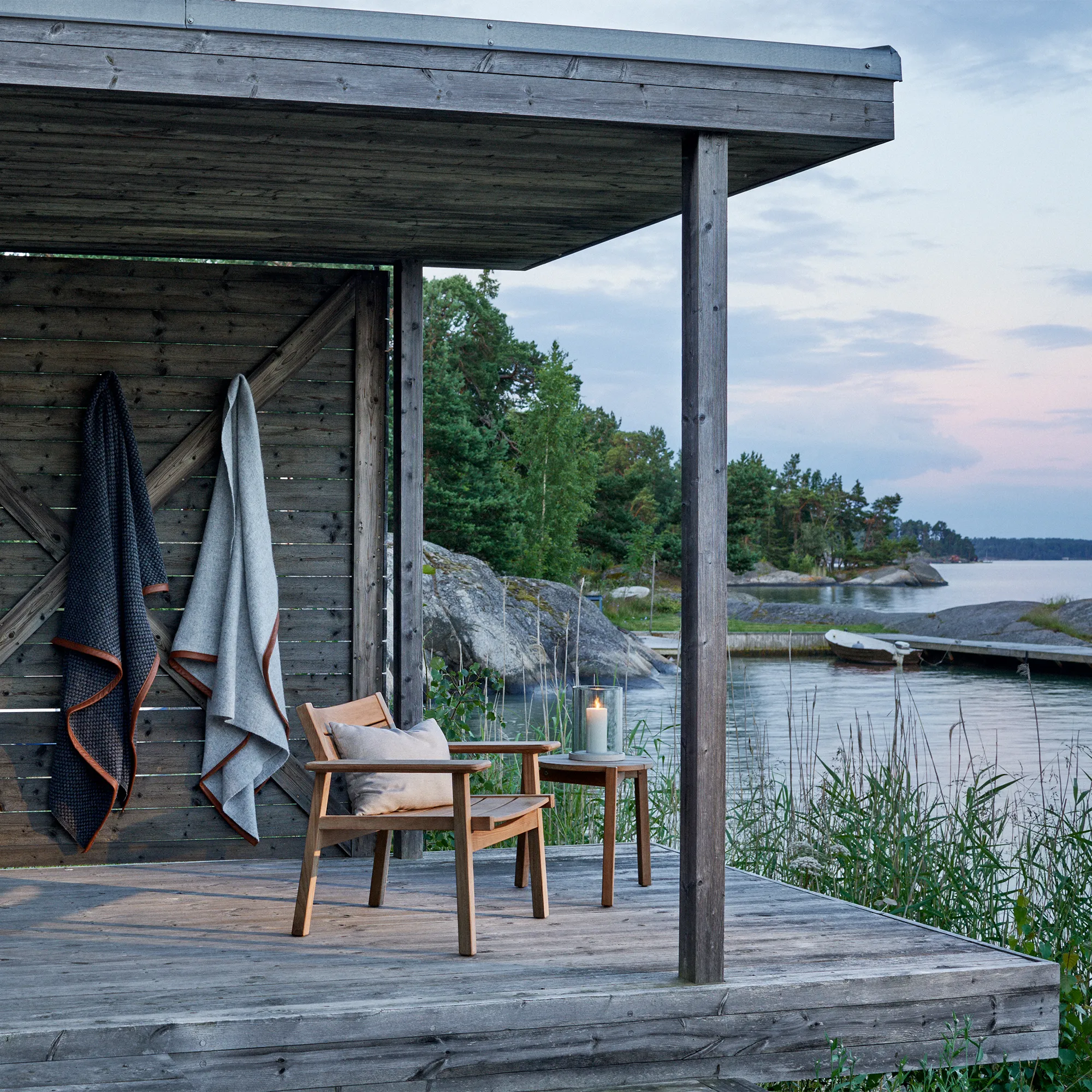 Djurö utendørs lenestol 2 stk & Djurö utebord - 4