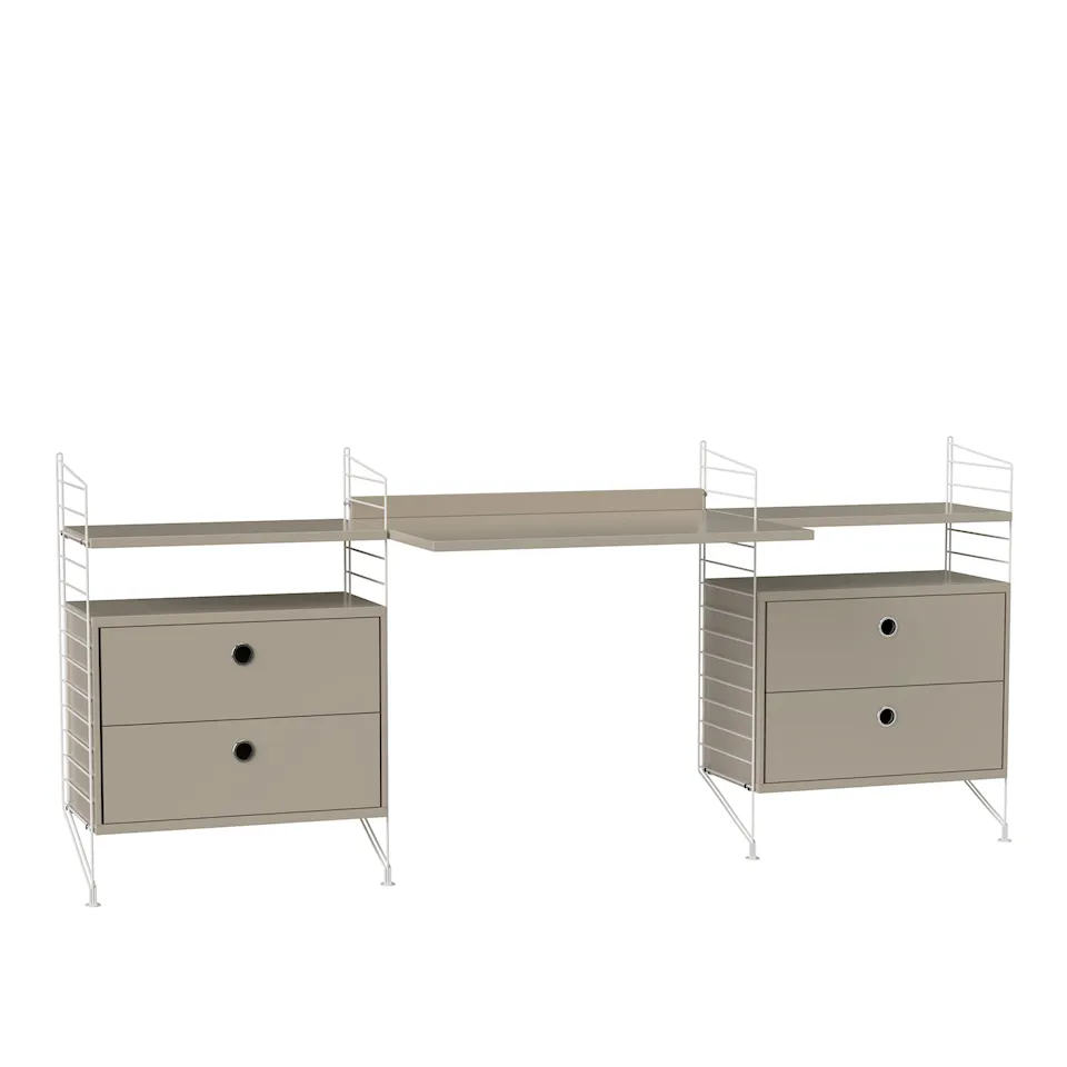 Kontor hyllesystem C beige/hvit