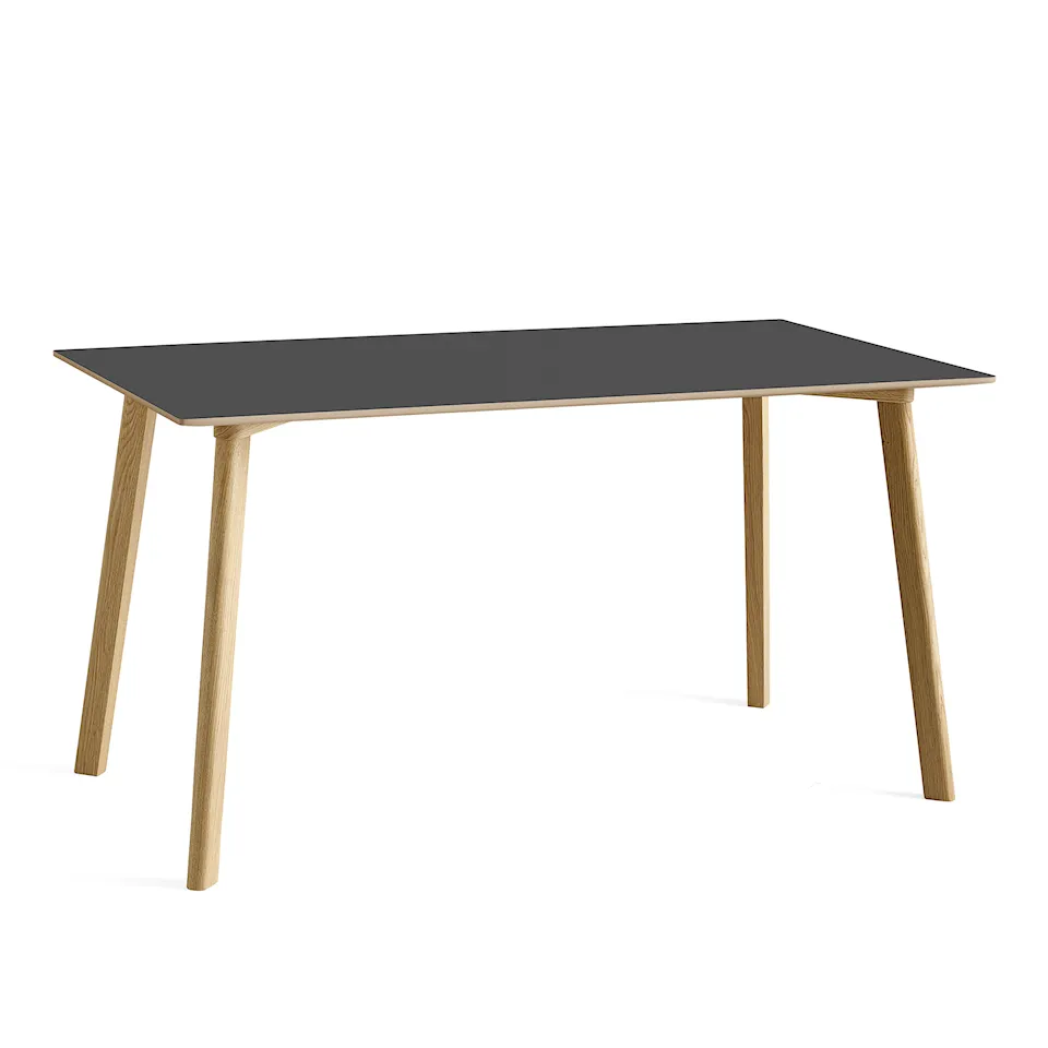 CPH Deux 210 2.0 Table Lacquered Oak Frame L140 X W75 X H73 Stone Grey Top Lacquered Beech Edge