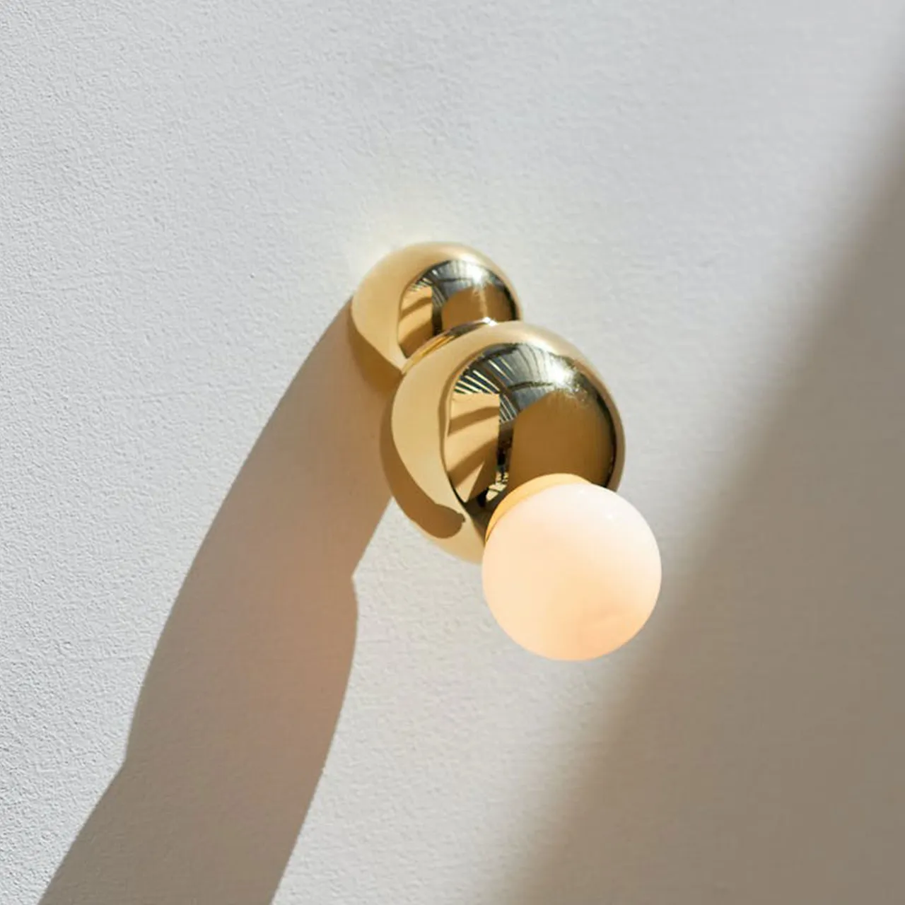 Ball Light Wall Small Mounted Polished Brass