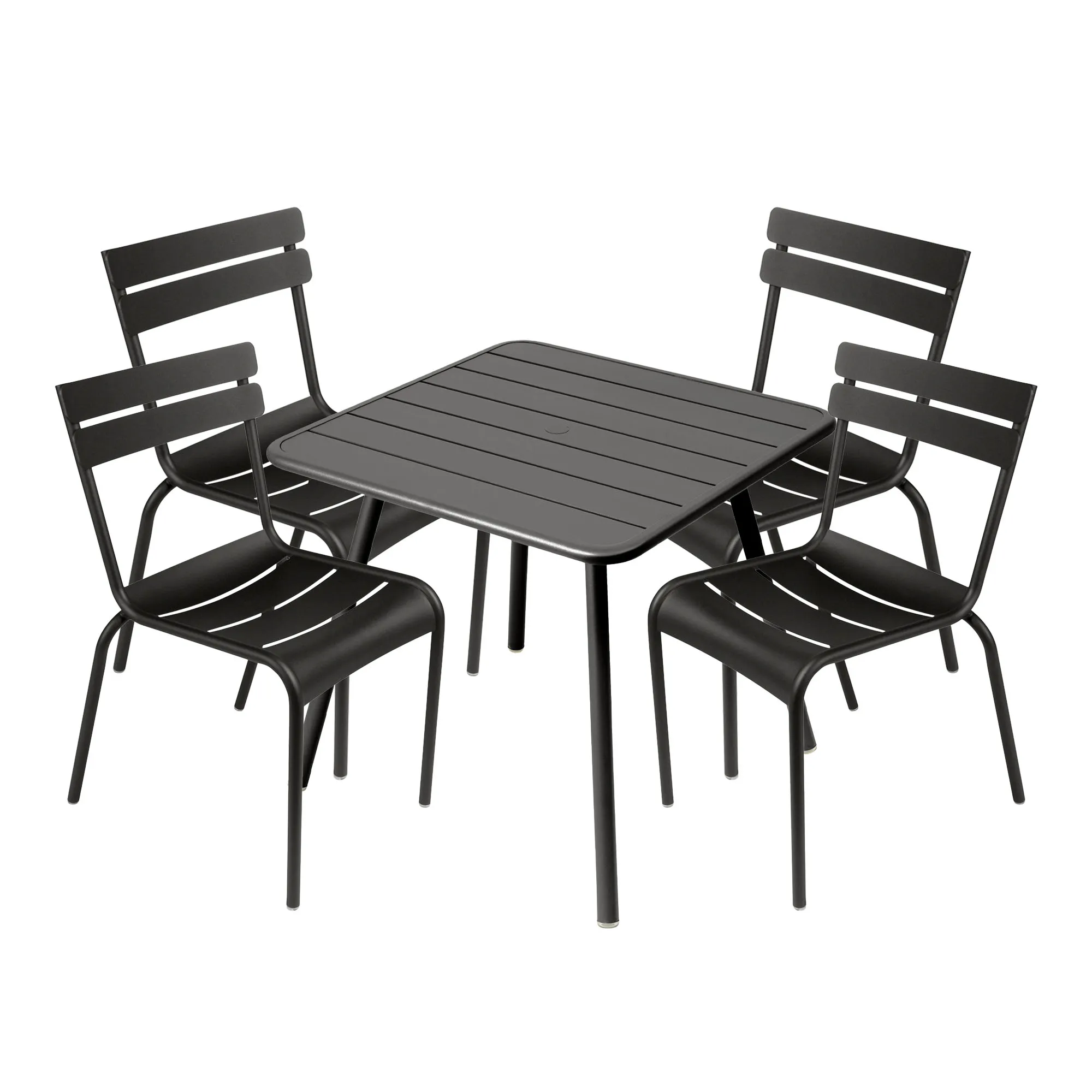 Luxembourg spisegruppe firbent bord & 4 stoler - 1