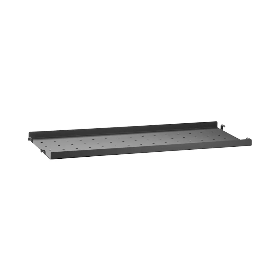 metallhylleplate 58x20cm låg kant svart