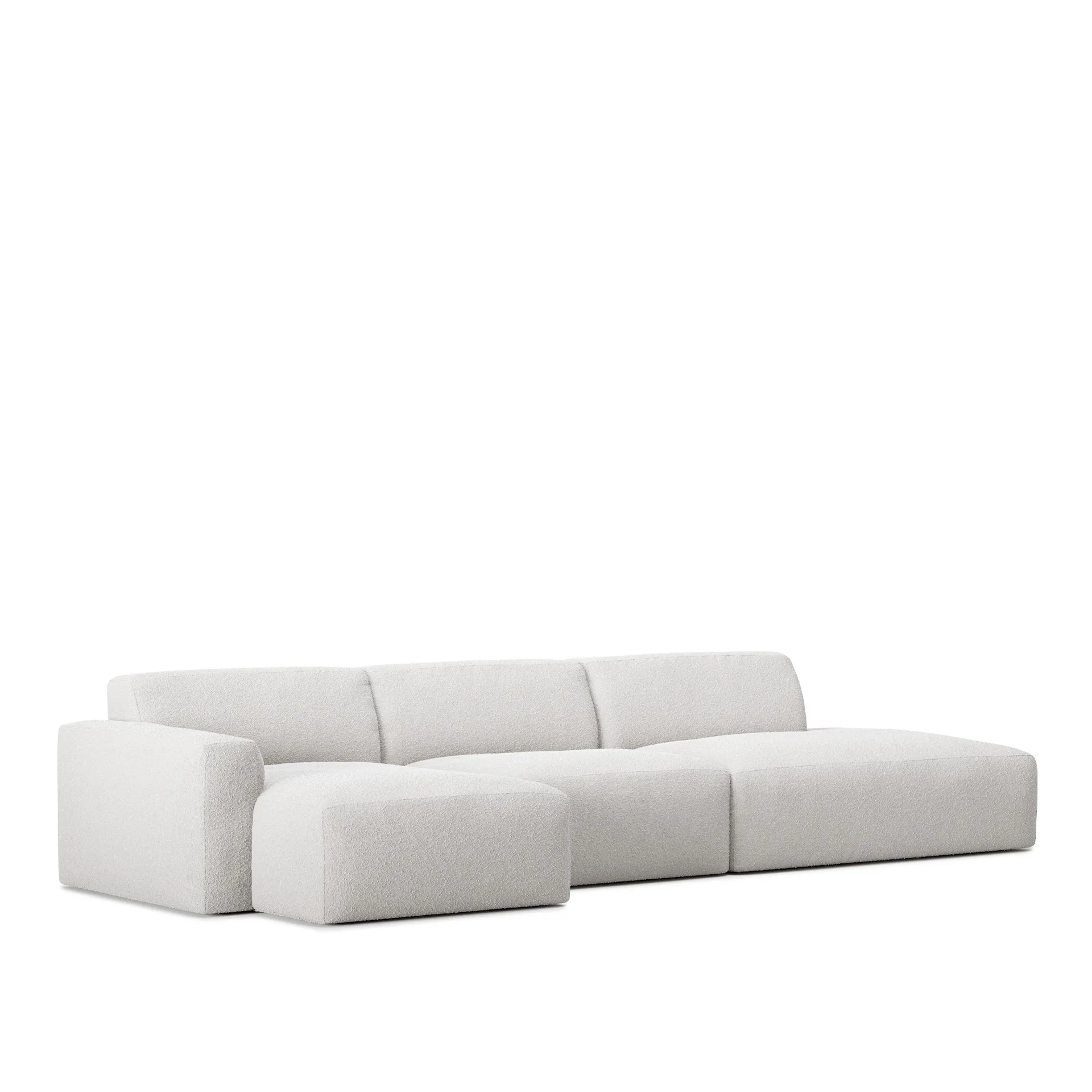 Brick 3-Seater Chaise Lounge Open End Right - NO GA - NO GA