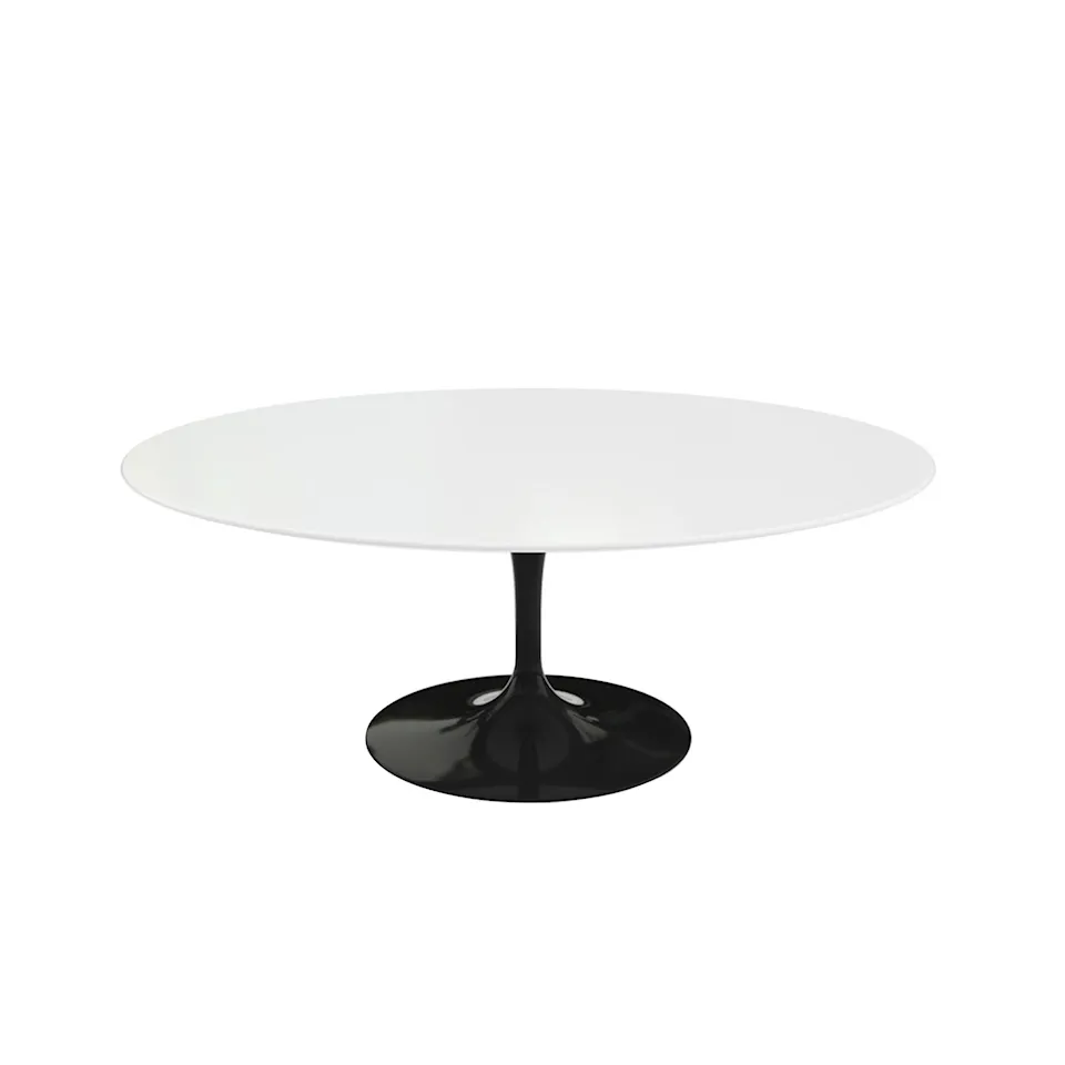 Saarinen Low Round Table For Outdoor, H: 38 cm, Ø 107 cm, Svart underrede