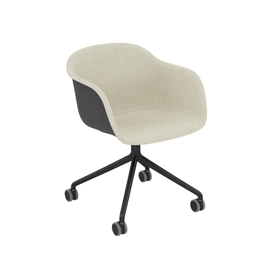 Fiber Armchair Front Uph Swivel Base W Castors