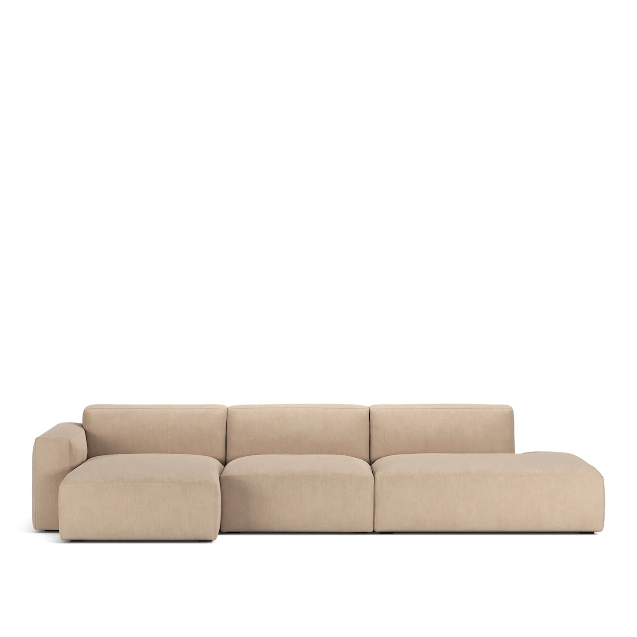 Brick 3-Seater Chaise Lounge Open End Right Lario 12 Fixed Upholstery