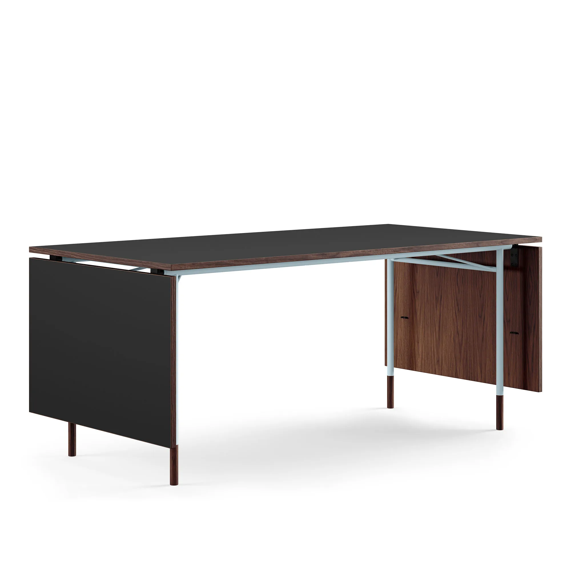 Nyhavn spisebord med klaffar Black Linoleum/Walnut - 1