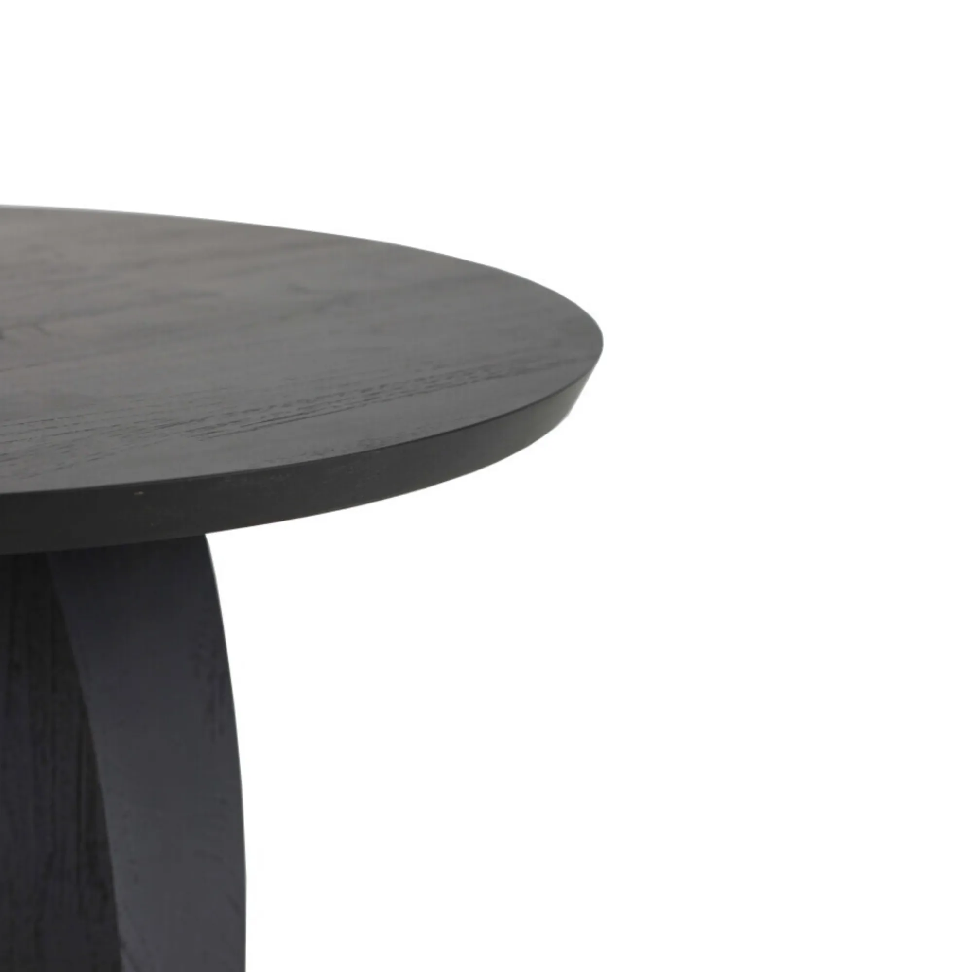 Teak Oblic Black Side Table - 4